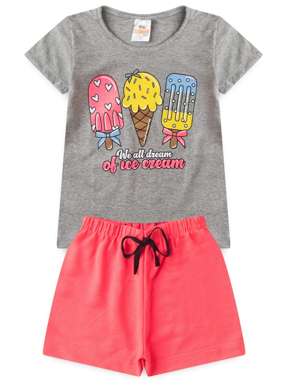 Infantil - Conjunto Feminino Of Ice Crean Tam 2 ao 14 anos Mescla