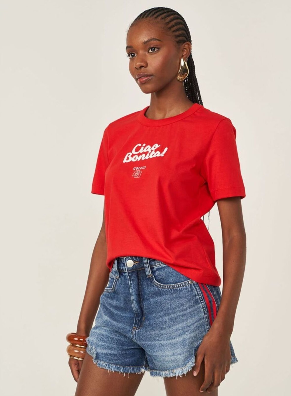 Camiseta Comfort Com Estampa Colcci Vermelho Ife