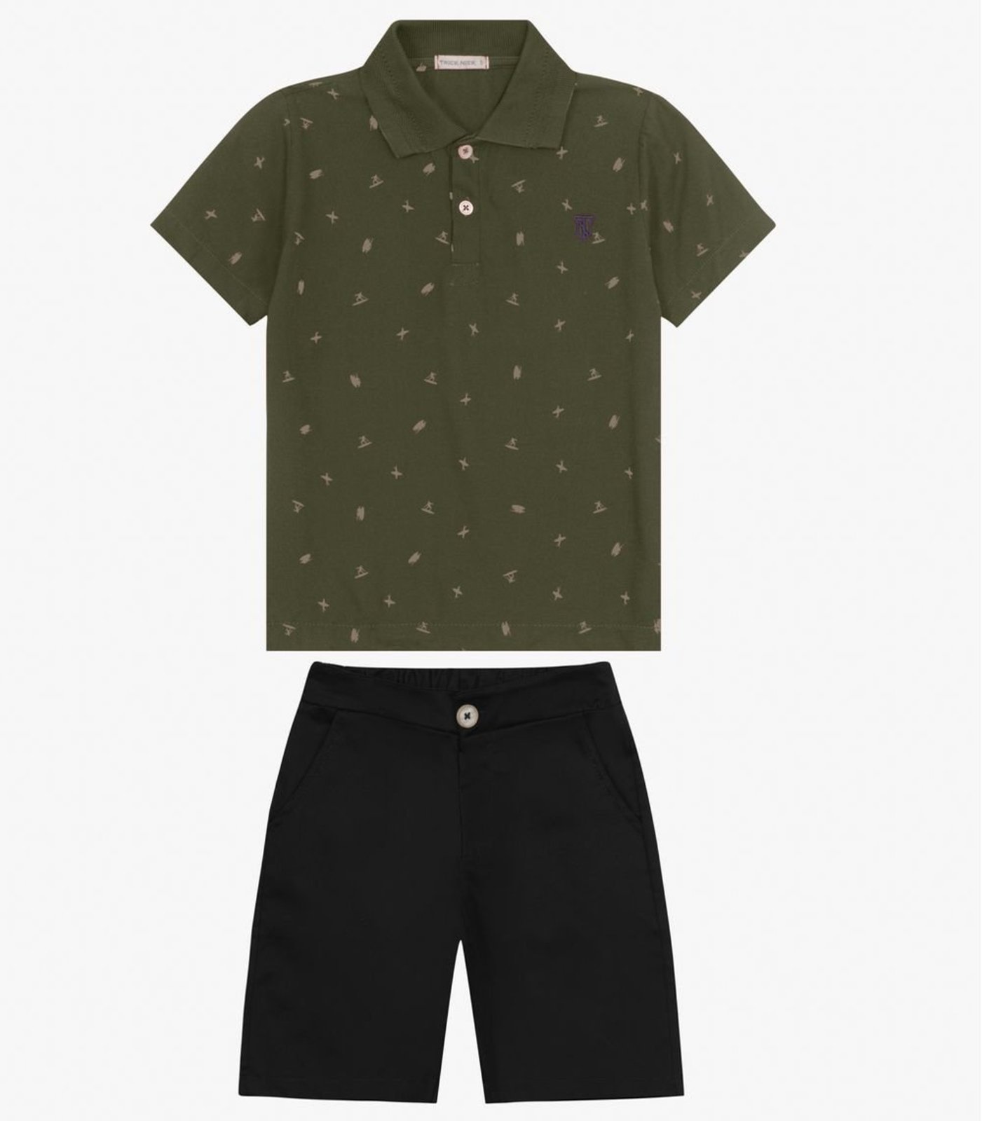 Infantil - Conjunto Polo com Bermuda Trick Nick Verde