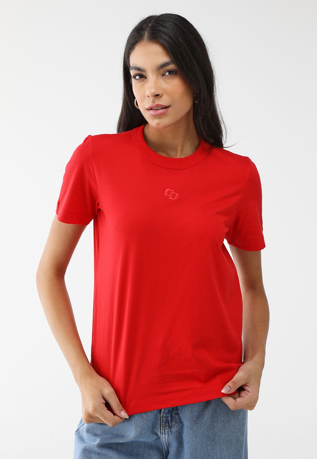 Camiseta Colcci Reta Estampada Vermelha
