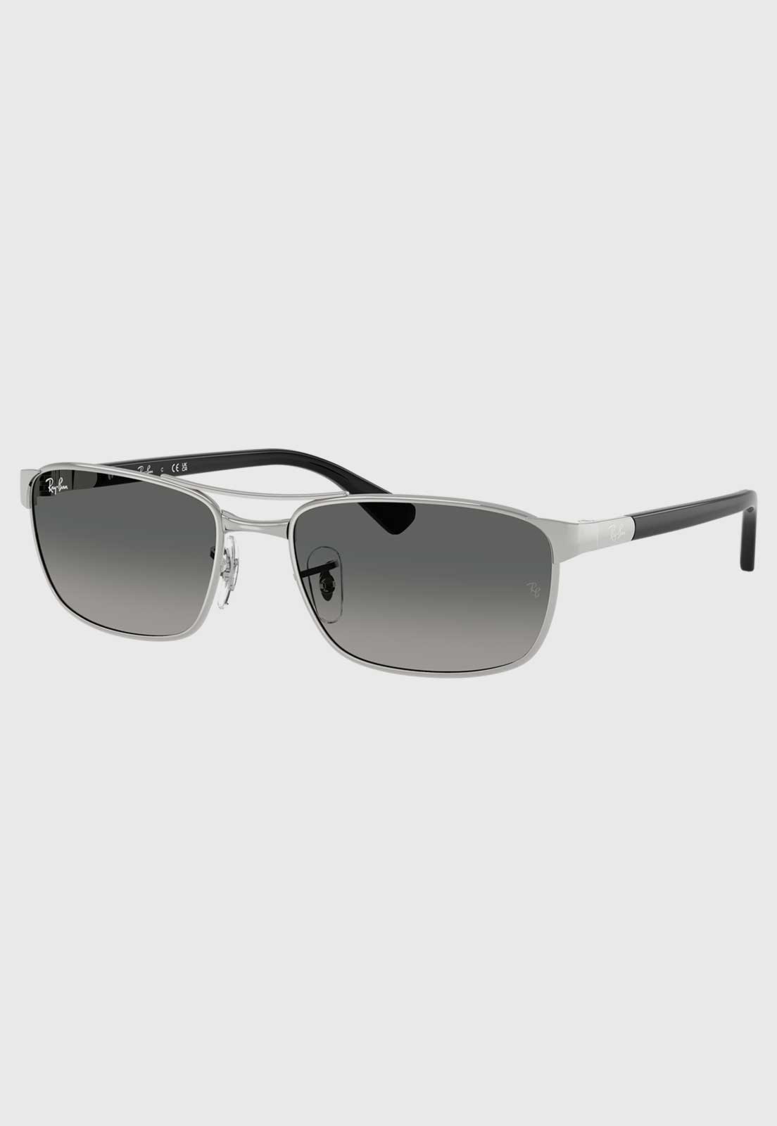 Óculos de Sol Feminino Ray-Ban Retangular Metal Prata