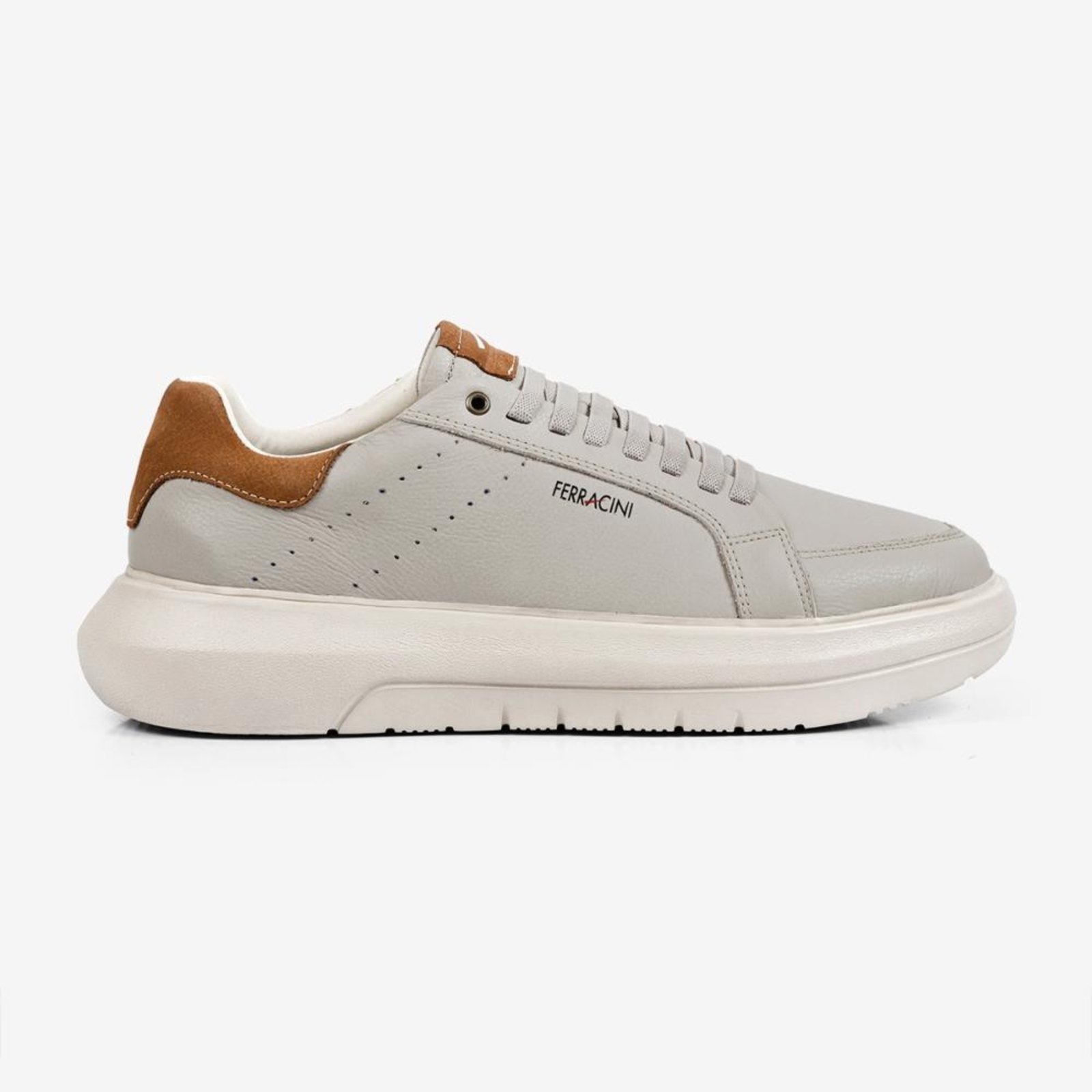 Sneaker Masculino Couro Energy Ferracini 8286-695E Branco