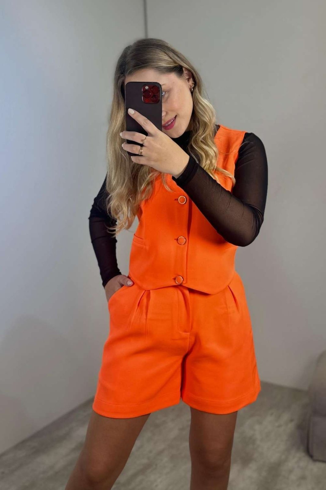 Colete Vanibele Alfaiataria Laranja