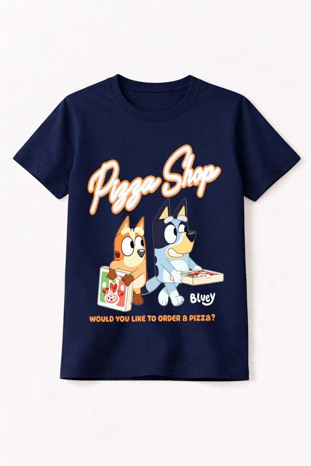 Infantil - Camiseta Masculina Algodão Pizza Shop Marinho - Babei no Look