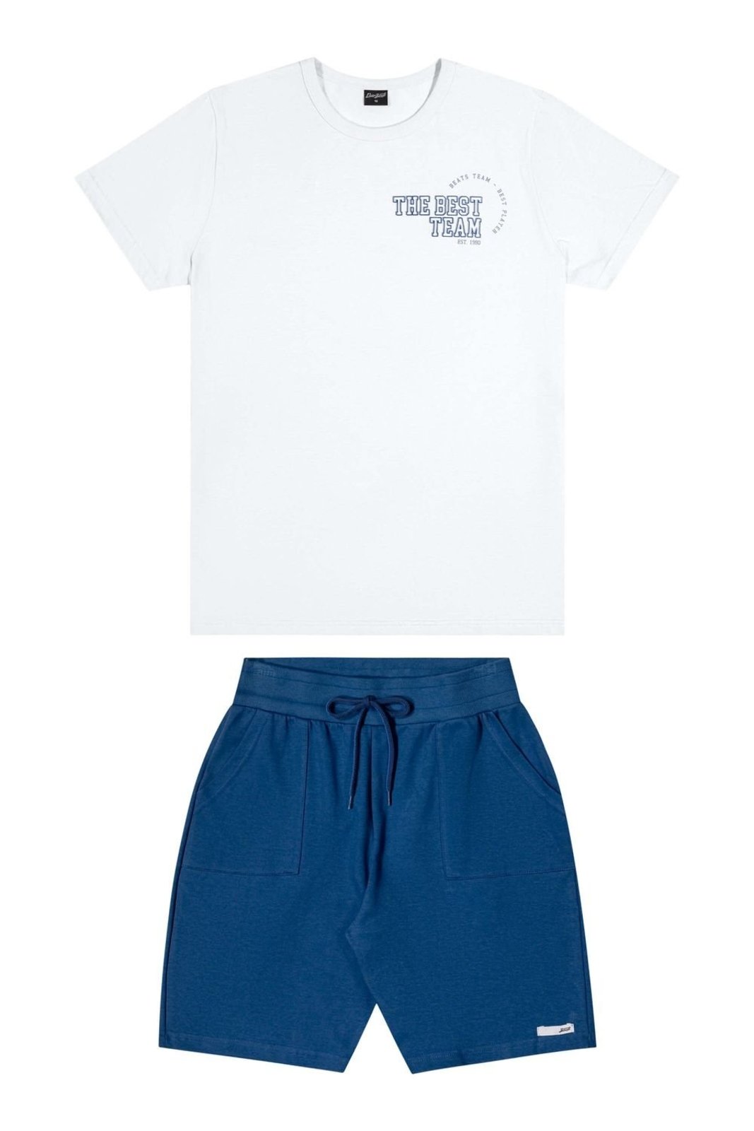 Infantil - Conjunto Curto Juvenil Menino College Beats Branco