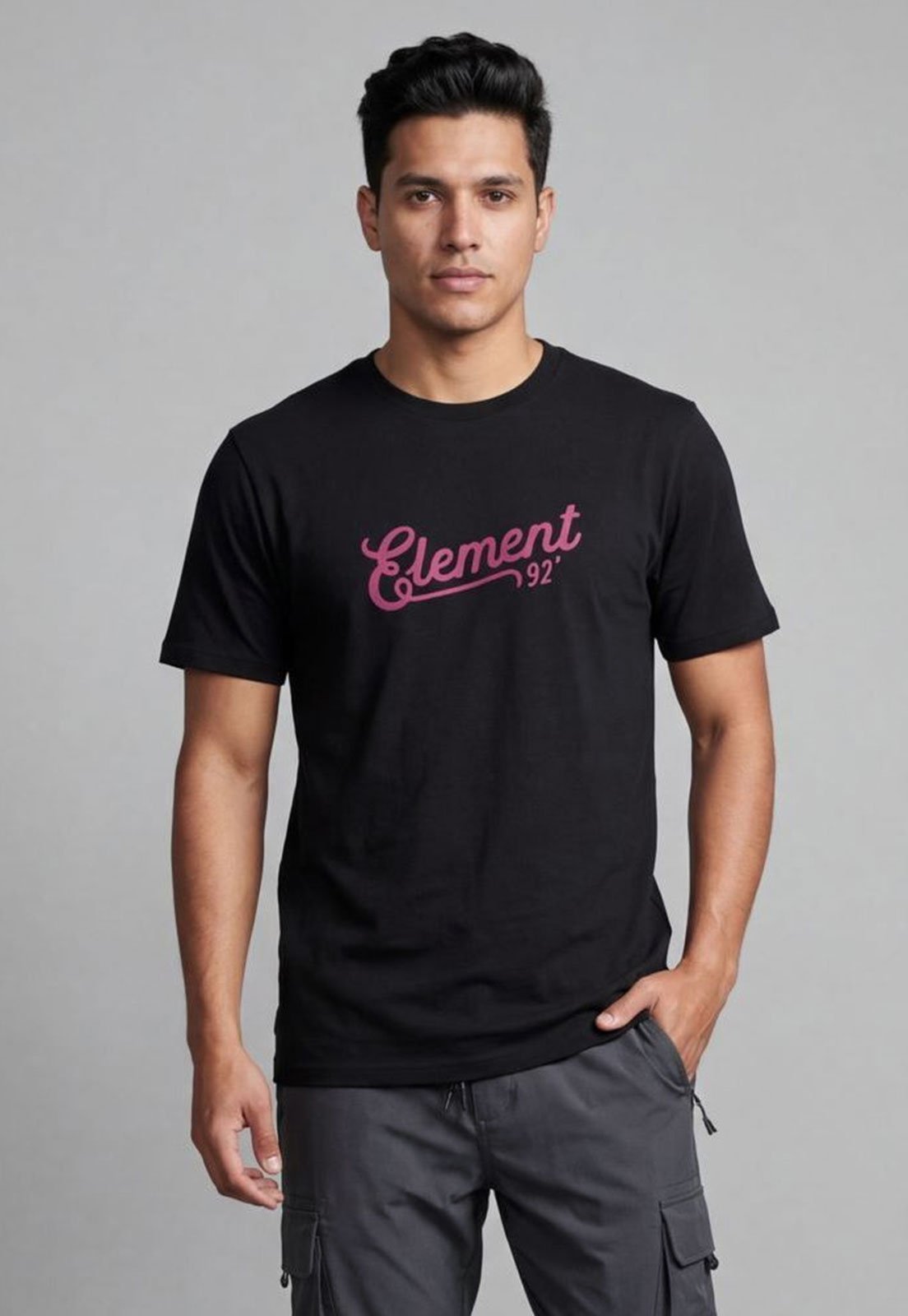 Camiseta Masculina Element Estampa Frontal Preta