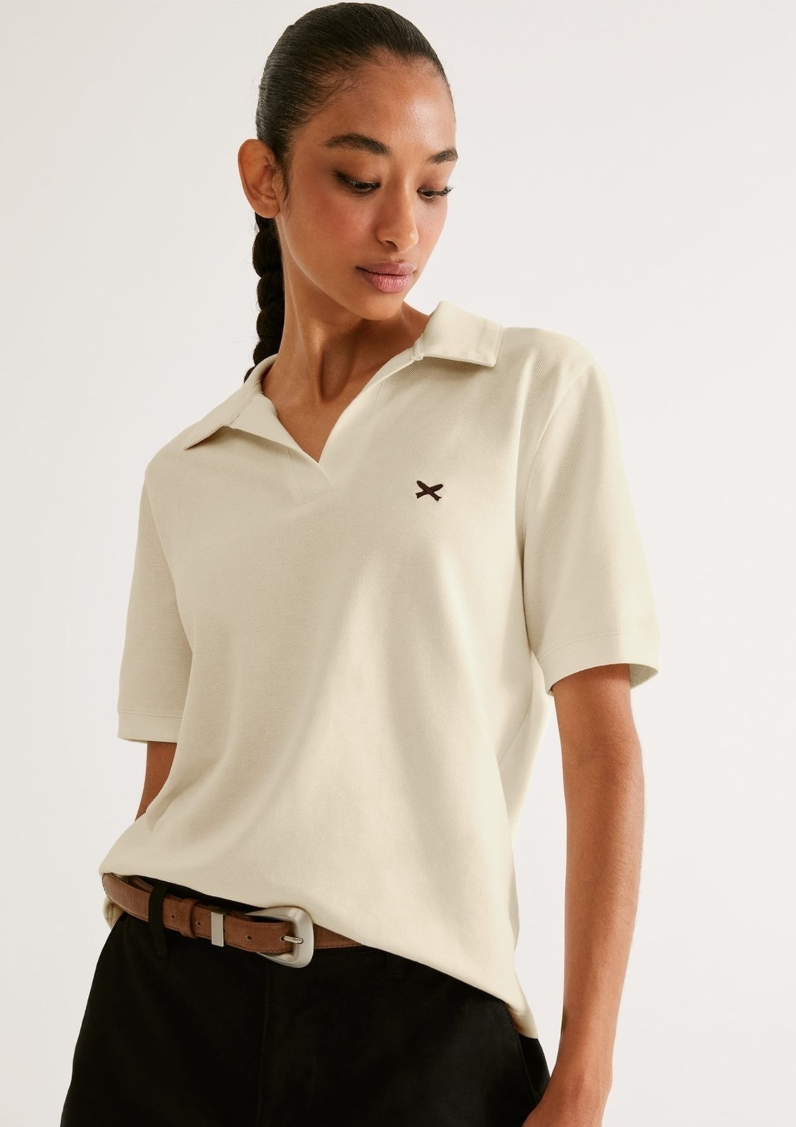 Vista 2 Camisa Polo Feminina Em Piquet Hering azul Hering azul