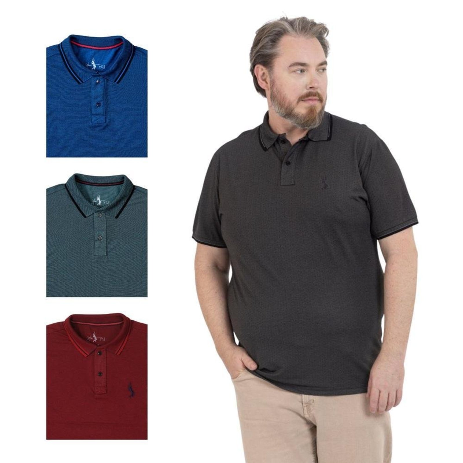 Kit 4 Camisa Polo Plus Masculina Dia a Dia