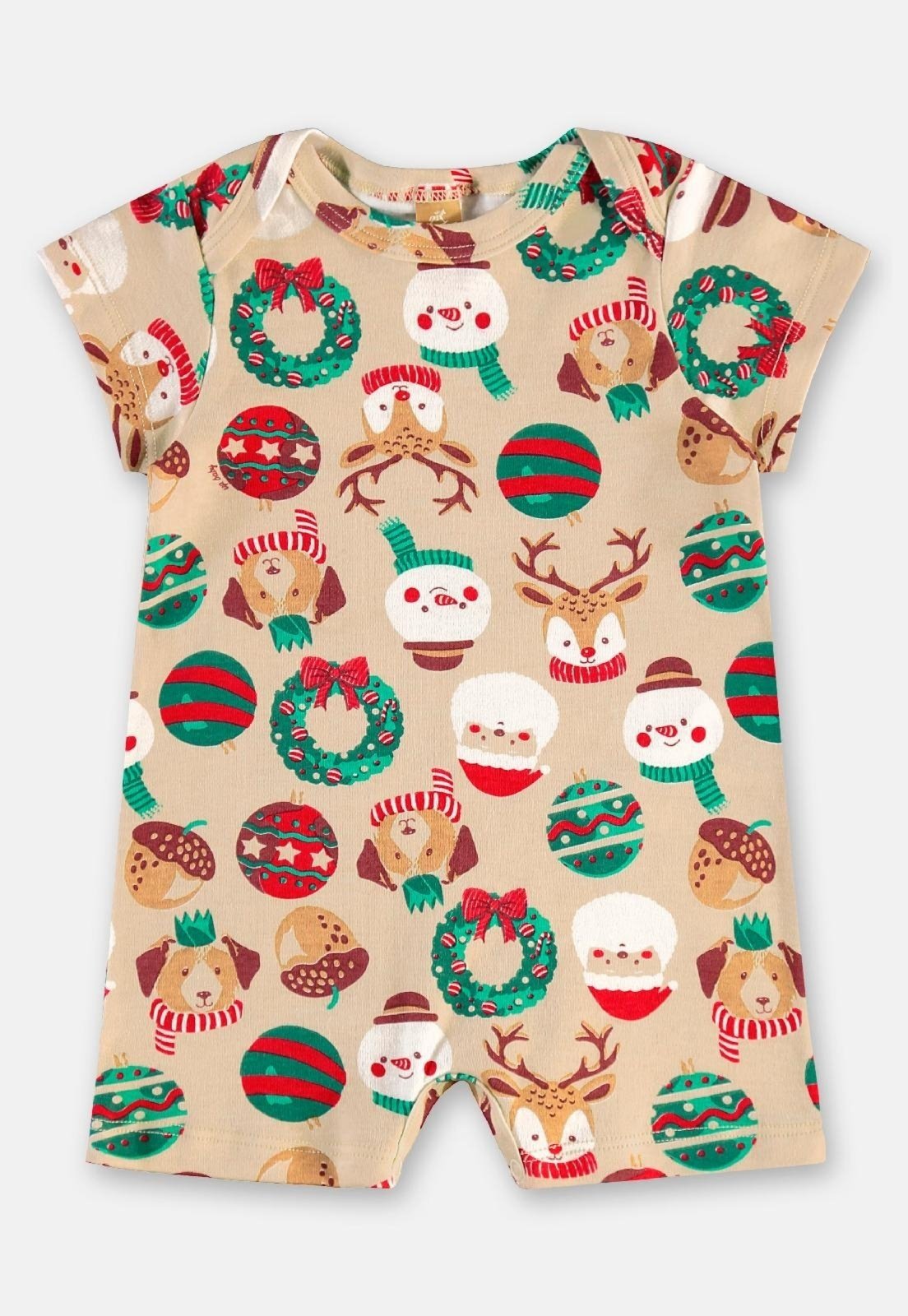Vista 3 Infantil - Macaquinho Pijama Unissex Up Baby bege Up Baby bege