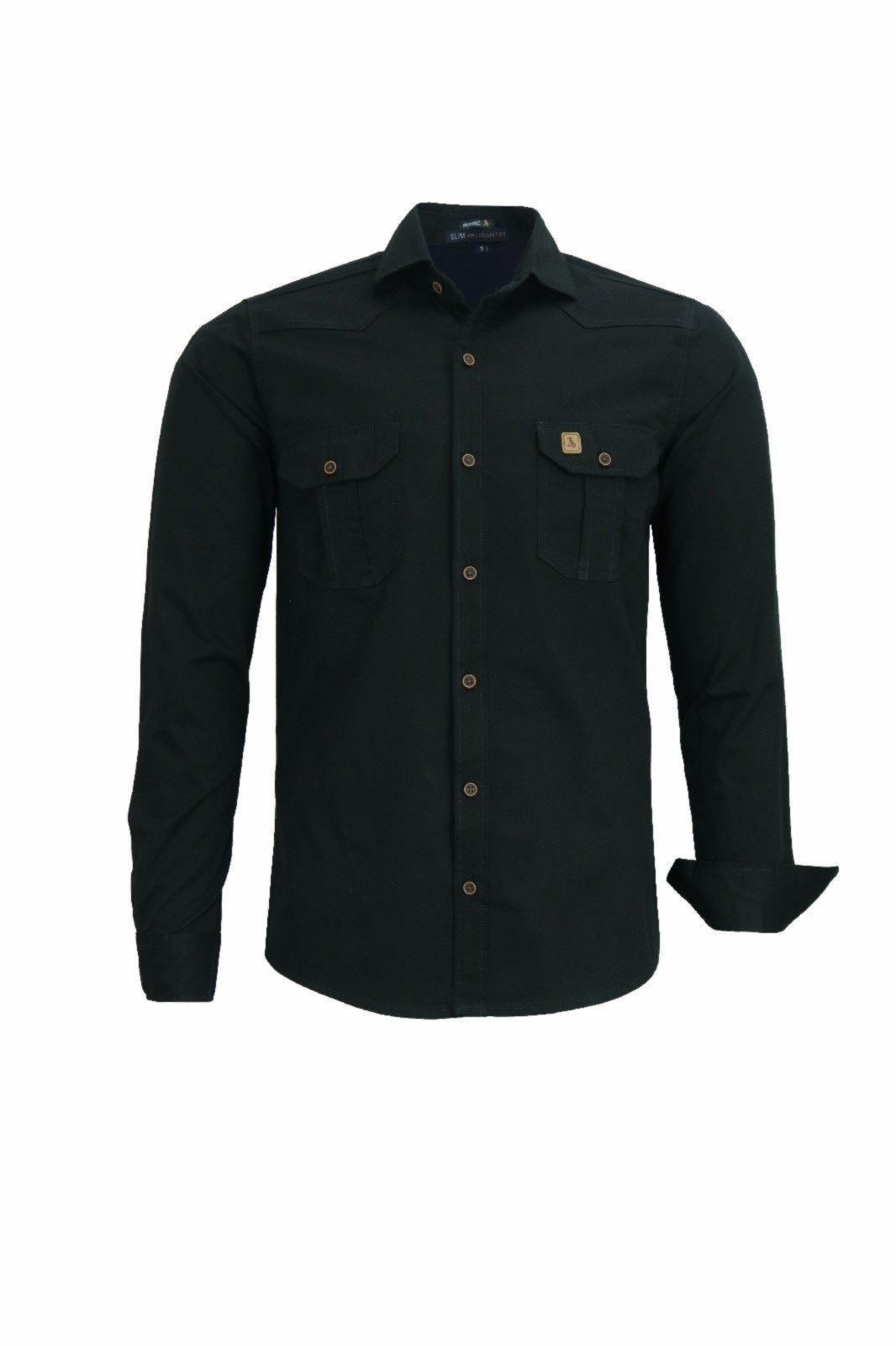 Camisa Manga Longa Amil Scorpion Modelagem Comfort Tecido Sarja Algodão 1747 Preto
