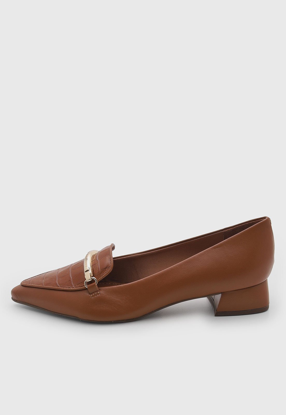 Scarpin Feminino Jorge Bischoff Couro Salto Baixo Marrom