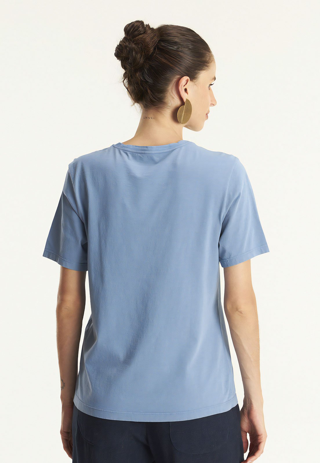 Vista 3 Camiseta Cantão Reta Classic com Bordado Cantão azul