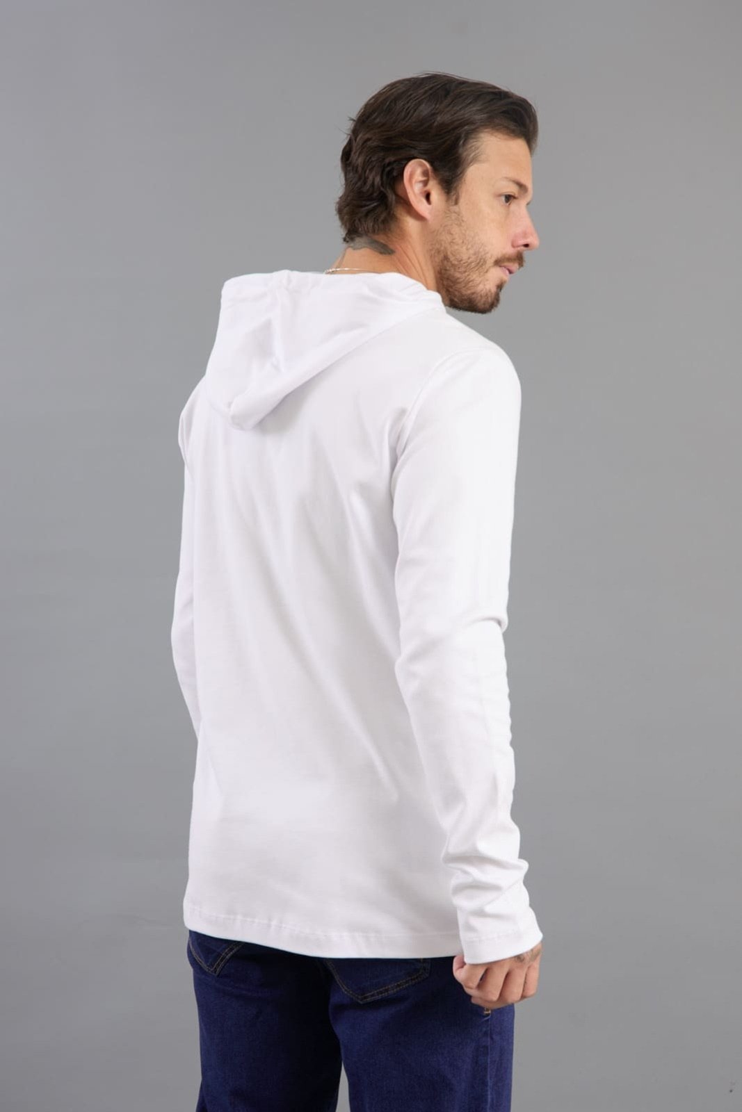 Vista 3 Camiseta Masculina Manga Longa Com Capuz Dialogo Jeans verde DIALOGO verde