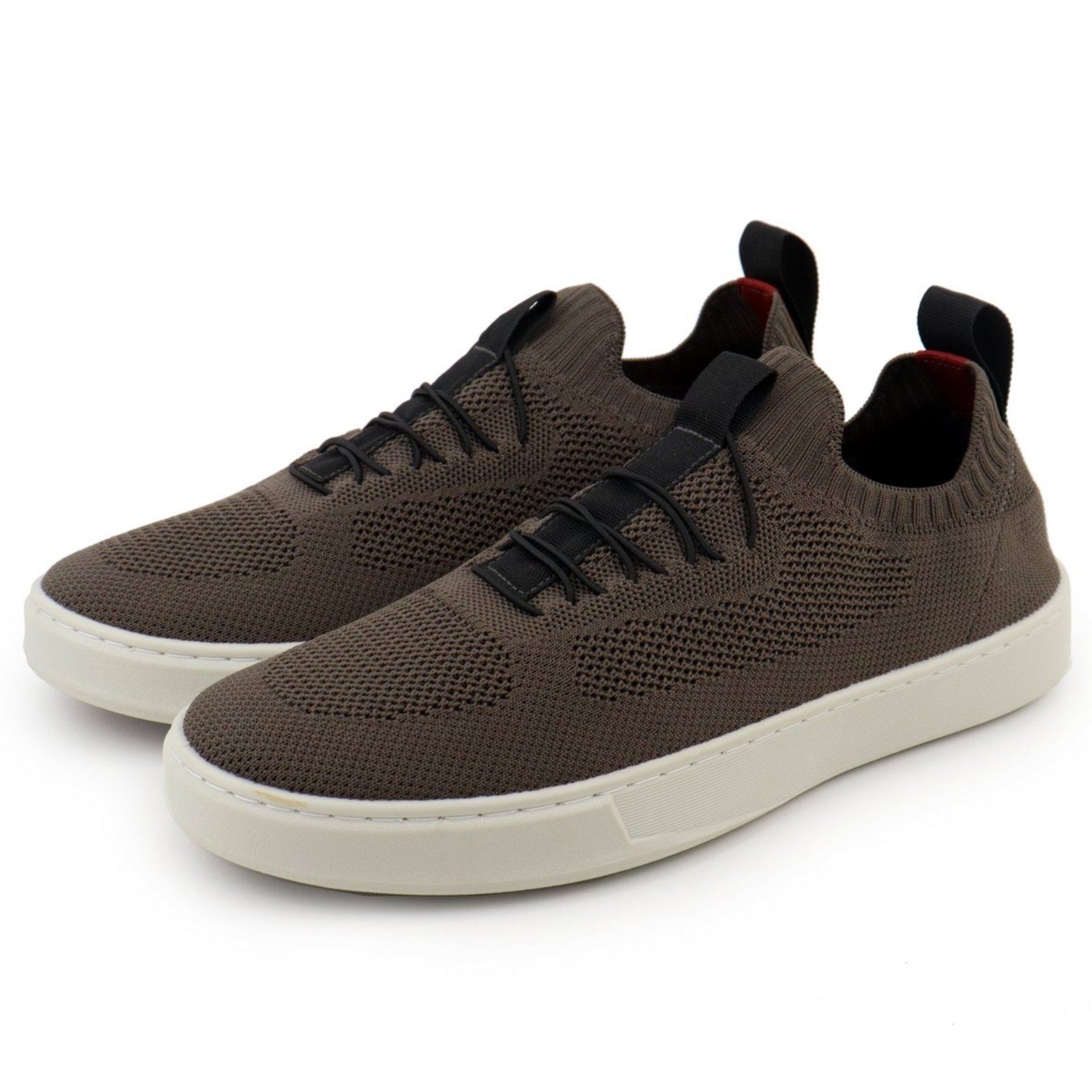 Sapato Casual Masculino Anna Andrade Sapatenis Slip On Knit Tênis Dia a Dia Leve Macio Marrom