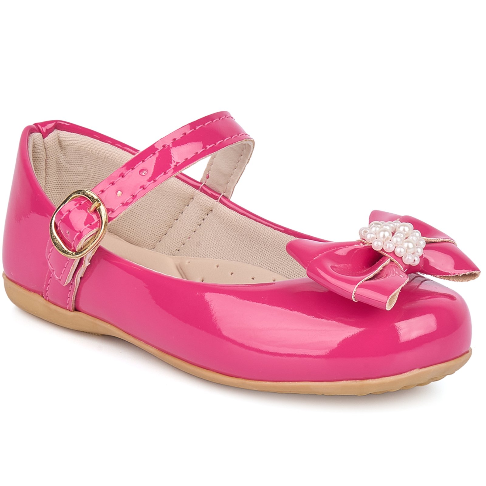 Infantil - Sapatilha Feminina Menina laço com Pérolas 1009 - Pink