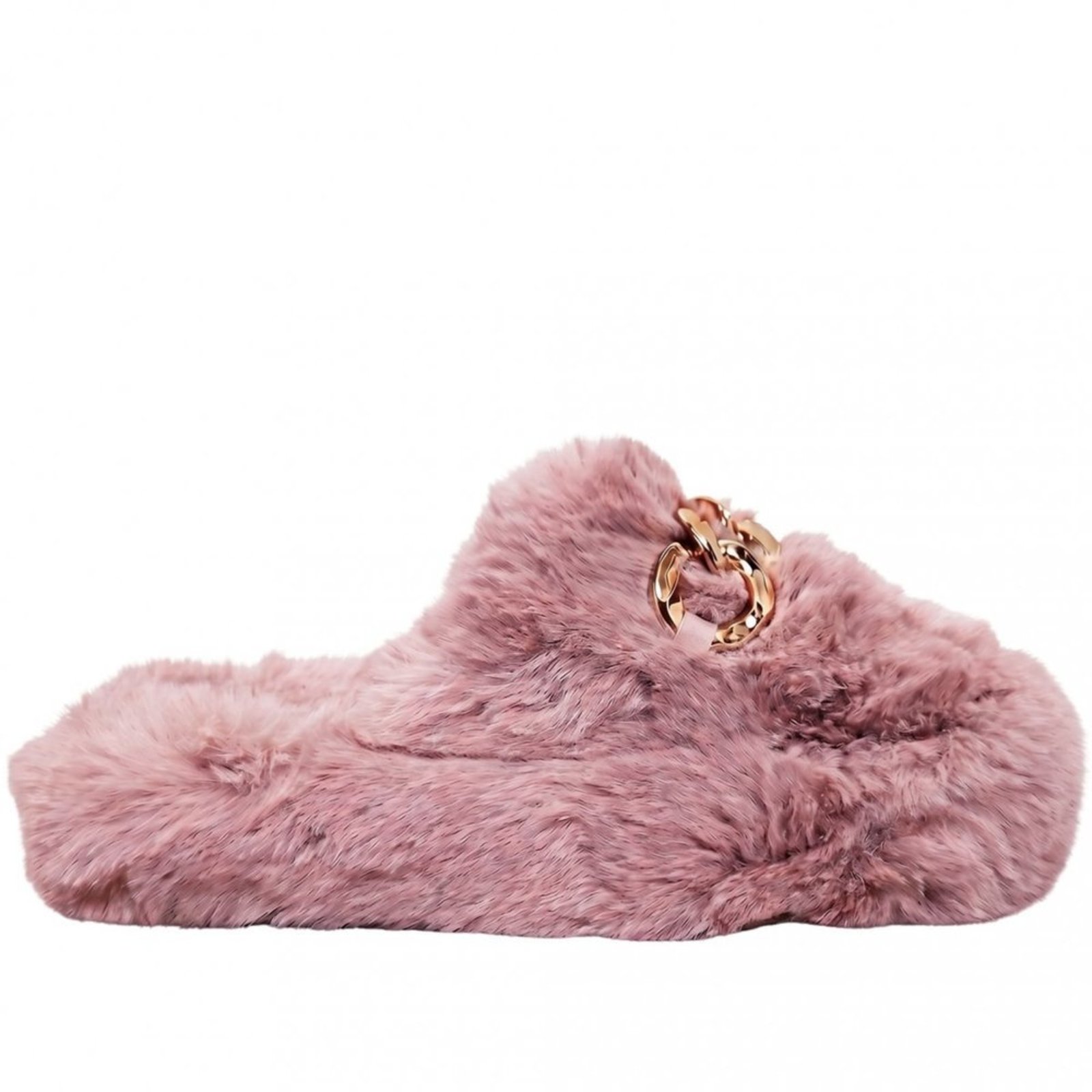 Infantil - Pantufa Feminina em Pelo com Corrente Zariff 200622 Zariff Rosa