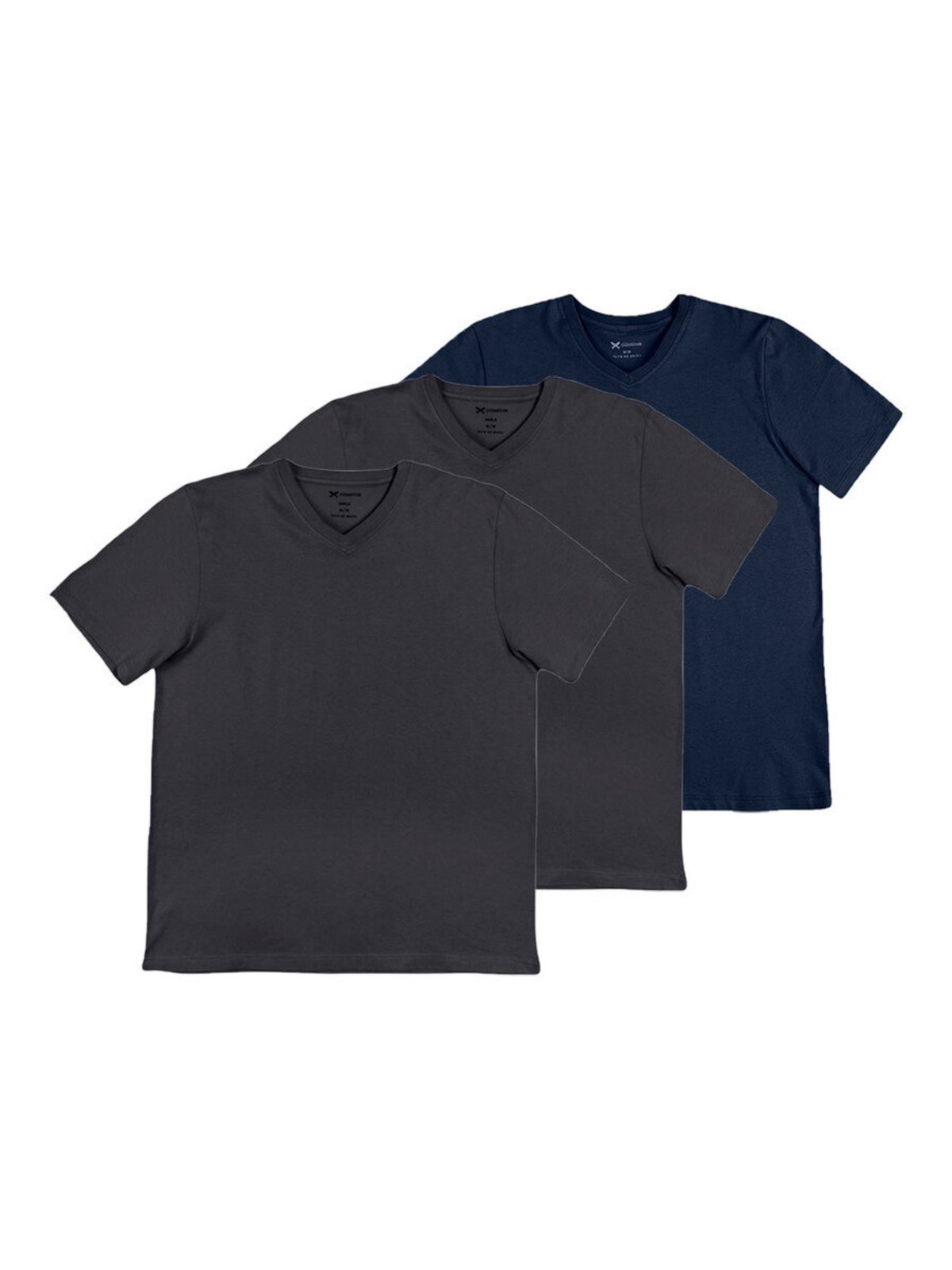 Kit com 3 Camisetas Masculina Hering 022b Cinza