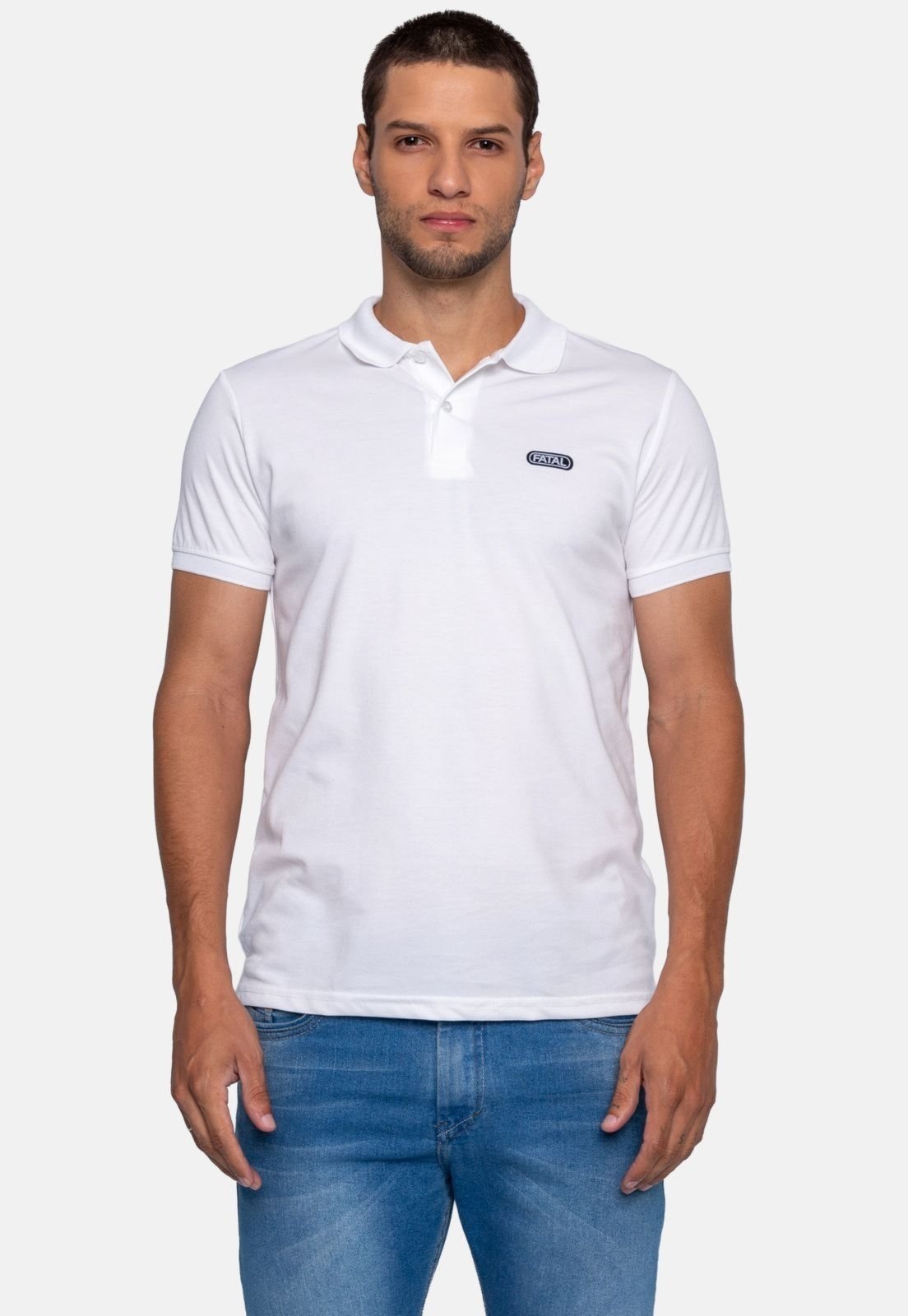 Camisa Polo Fatal Piquet Branca