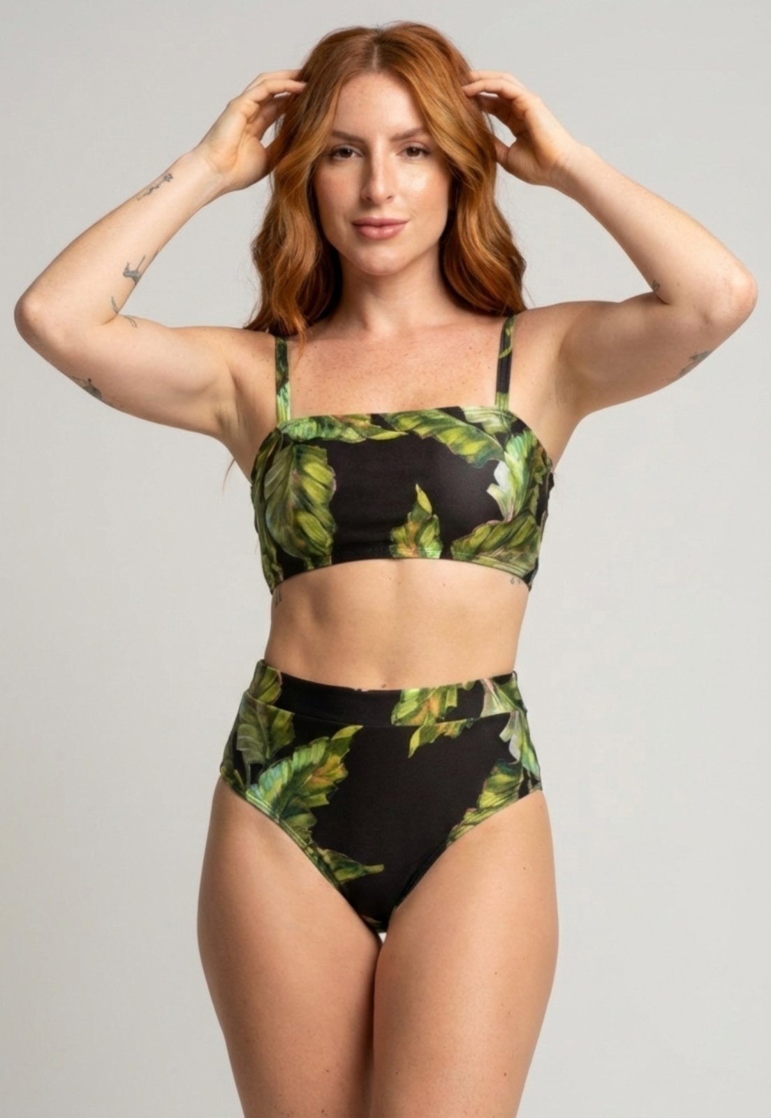 Biquíni Top Faixa WLS Modas Hot Pants Estampado Cintura Alta Estampado