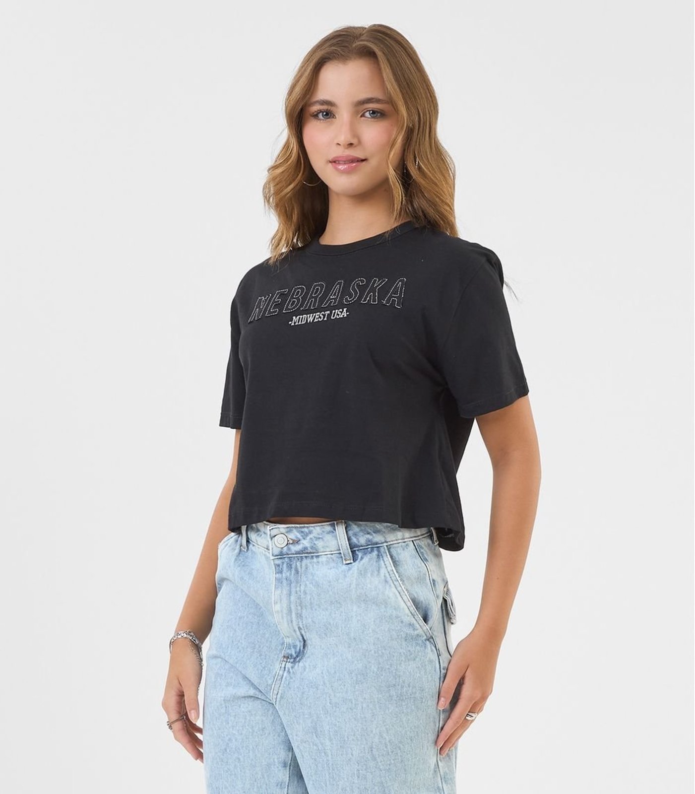 Infantil - T- Shirt Juvenil em Meia Malha Minty Preto