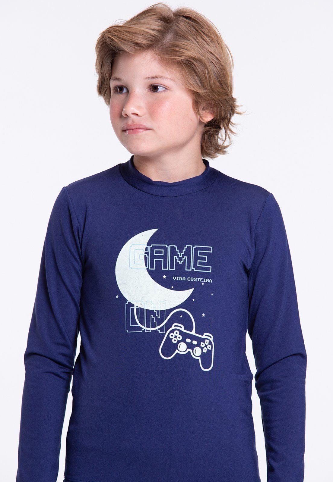 Vista 3 Infantil - Conjunto Térmico Brilha no Escuro Masculino Marinho VIDA COSTEIRA azul marinho VIDA COSTEIRA azul marinho