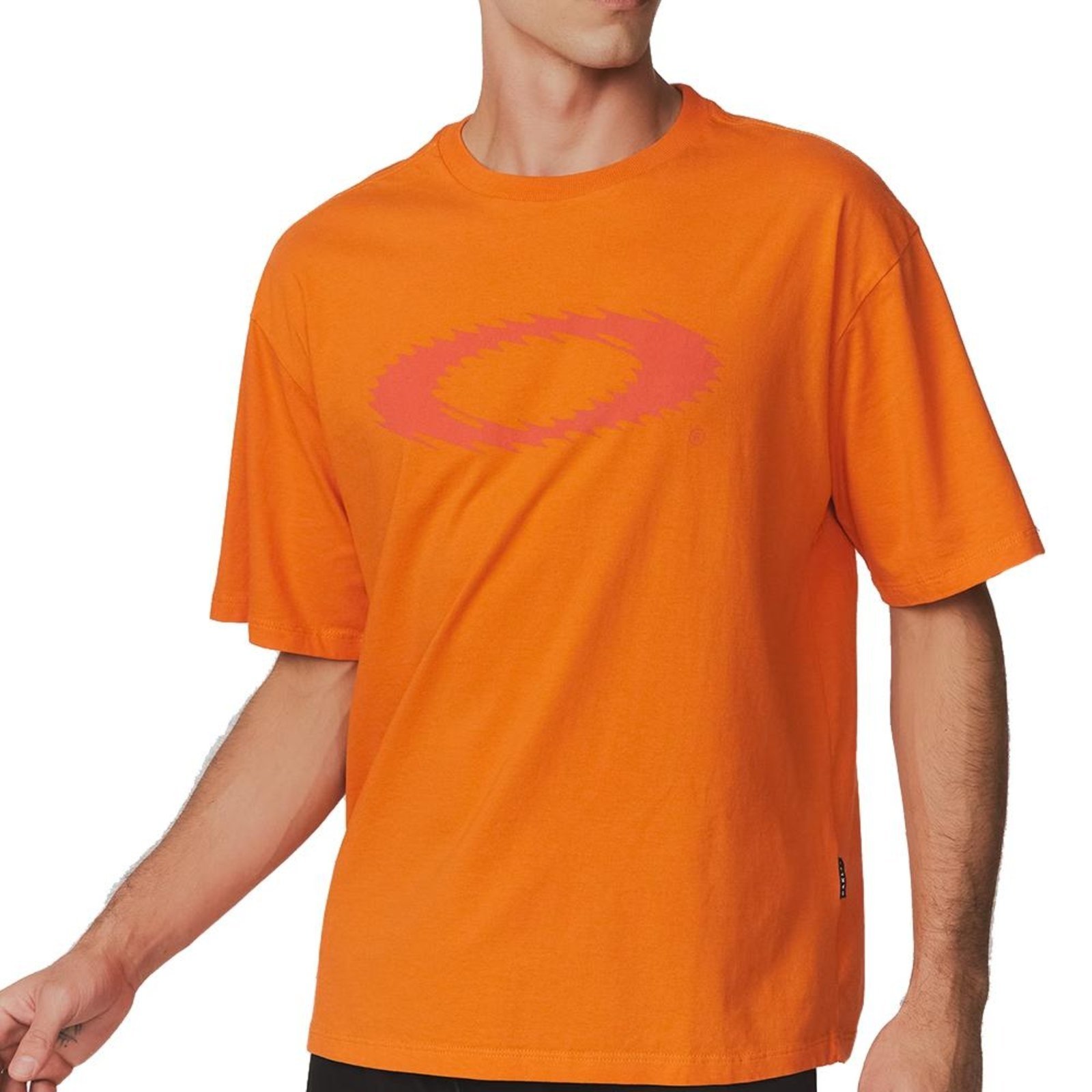Camiseta Oakley Stretch Ellipse Logo Masculina Neon Orange
