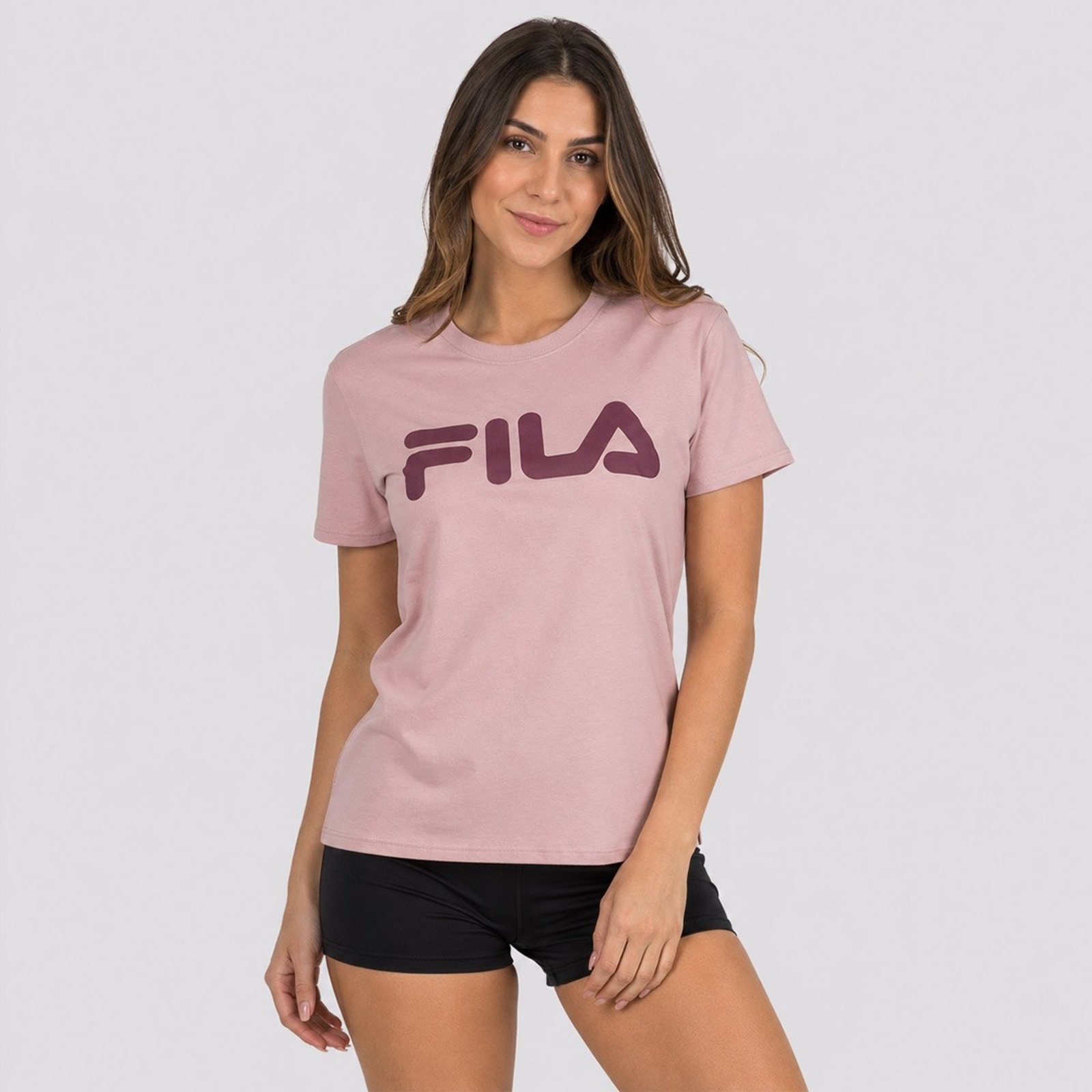 Camiseta Fila Letter Premium II Feminina Rosa e Roxo