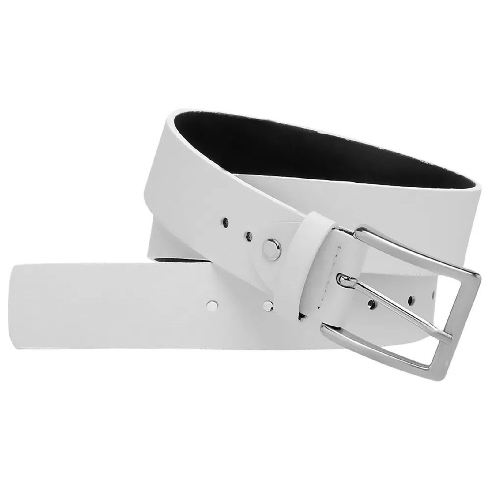 Cinto em Couro Branco Floater Fivela Brilhante 8486_40P - BRANCO