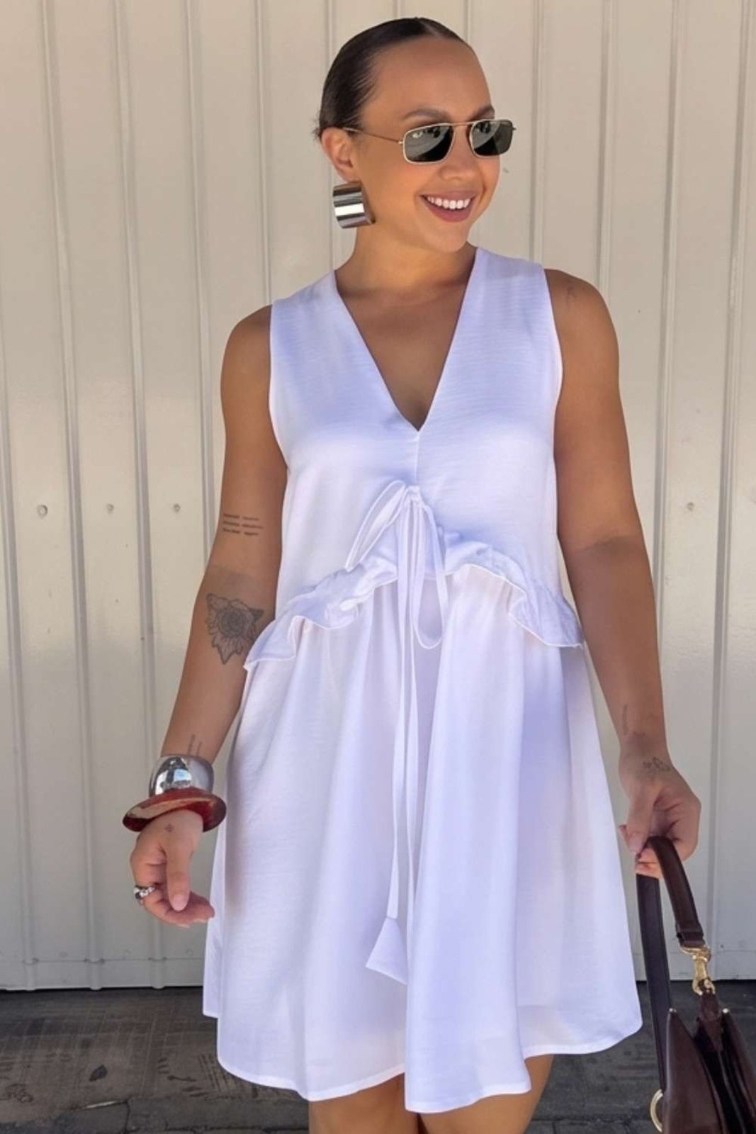 Vestido Vanibele Regata Branco