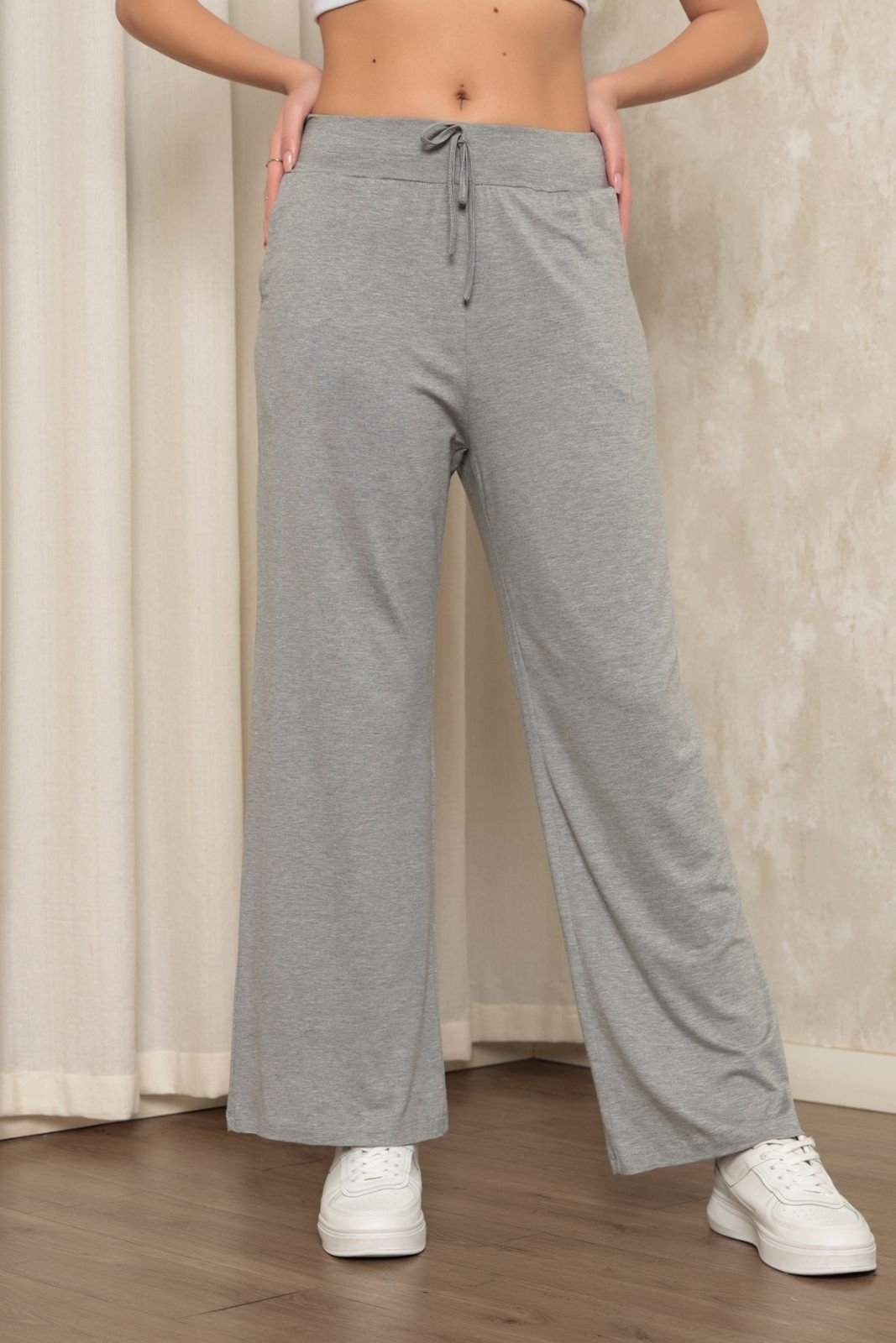 Vista 3 Calça Pantalona Malha Zipituka cinza ZIPITUKA cinza