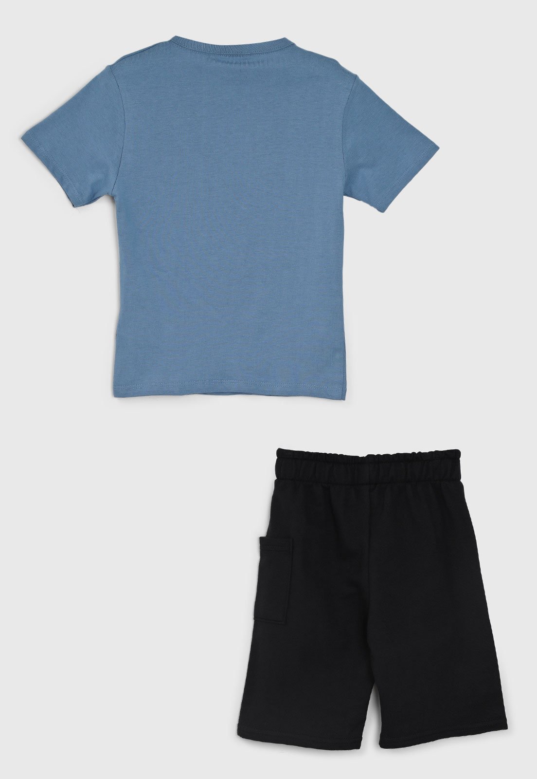 Vista 3 Infantil - Conjunto Kyly Camiseta Dinossauro Robô e Bermuda Preta azul Kyly azul