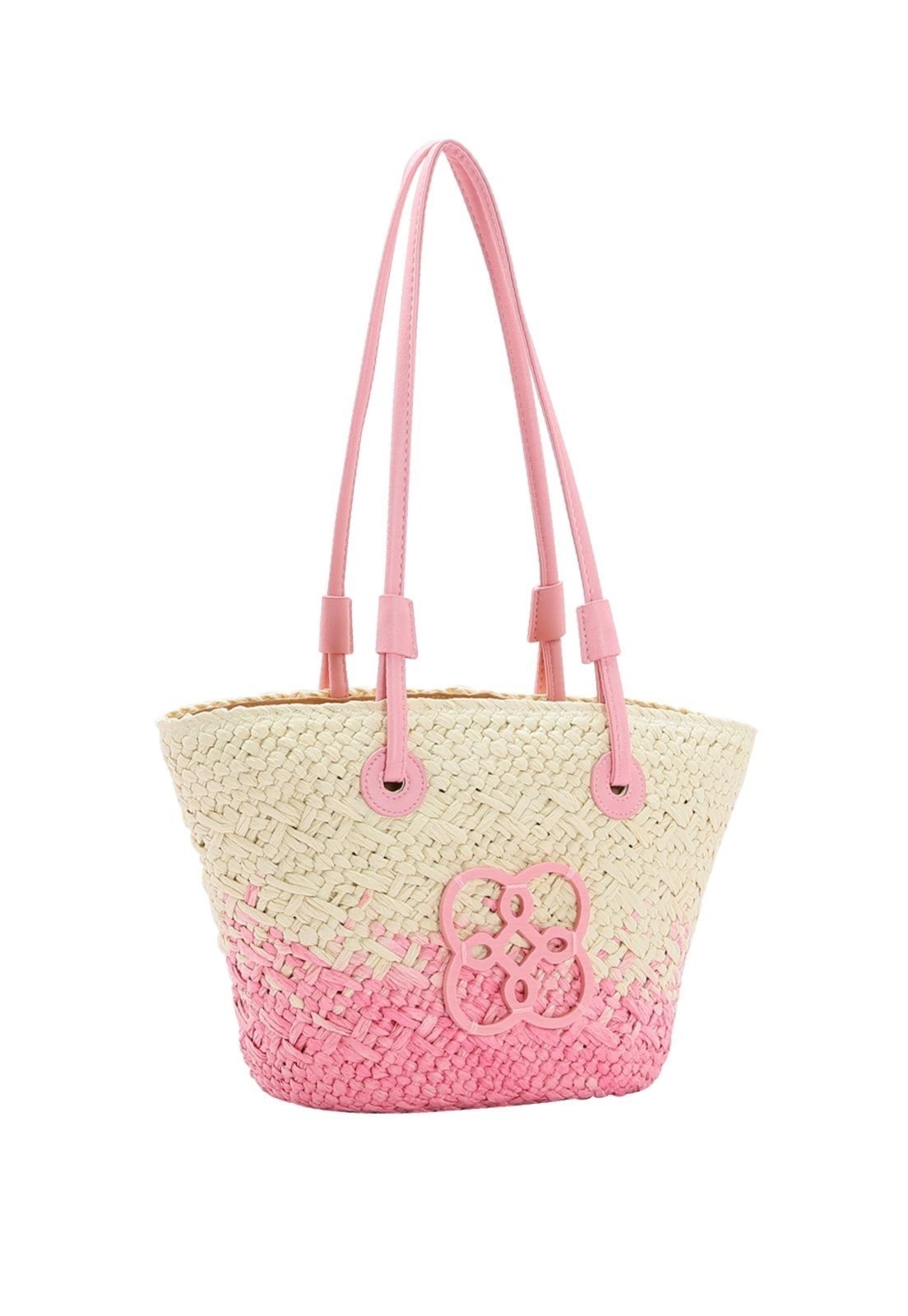 Bolsa Feminina Chenson Palha Ombro Media Praia Piscina Verão Rosa 3184578