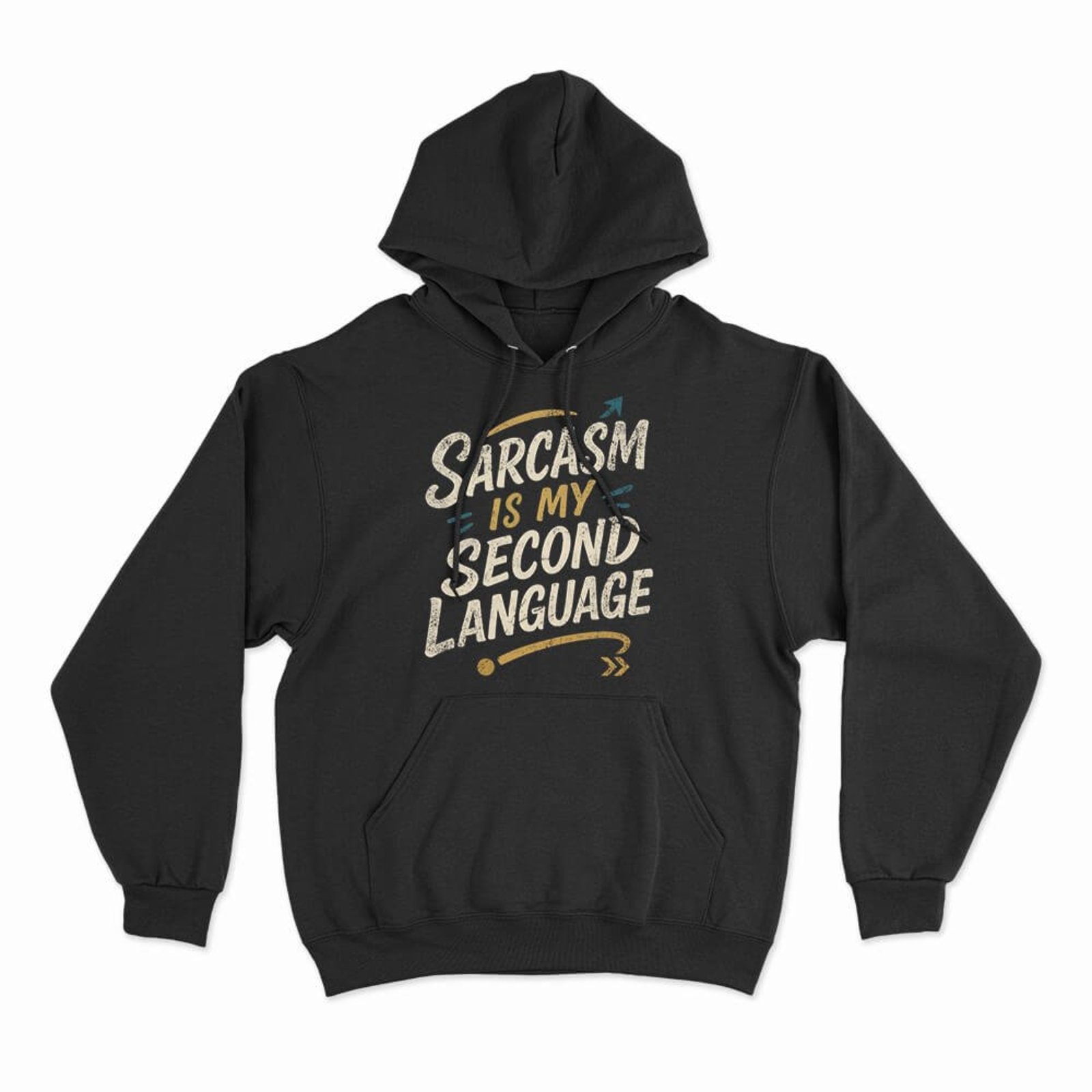 Moletom Com Capuz Sarcasm Is My Second Language - Preto - Casual - Studio Geek