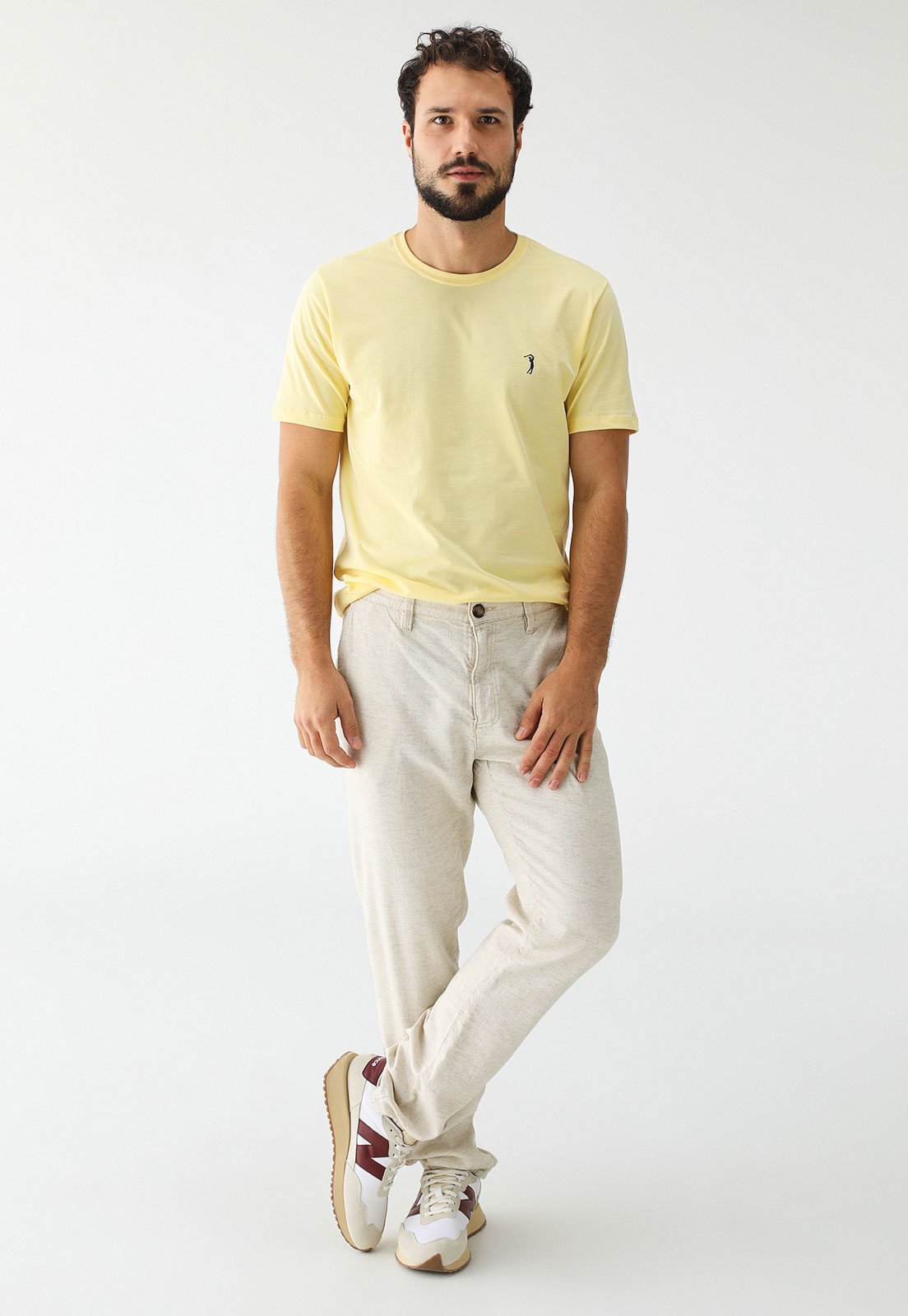 Vista 3 Camiseta Aleatory Reta Mini Icon Amarela amarelo Aleatory amarelo