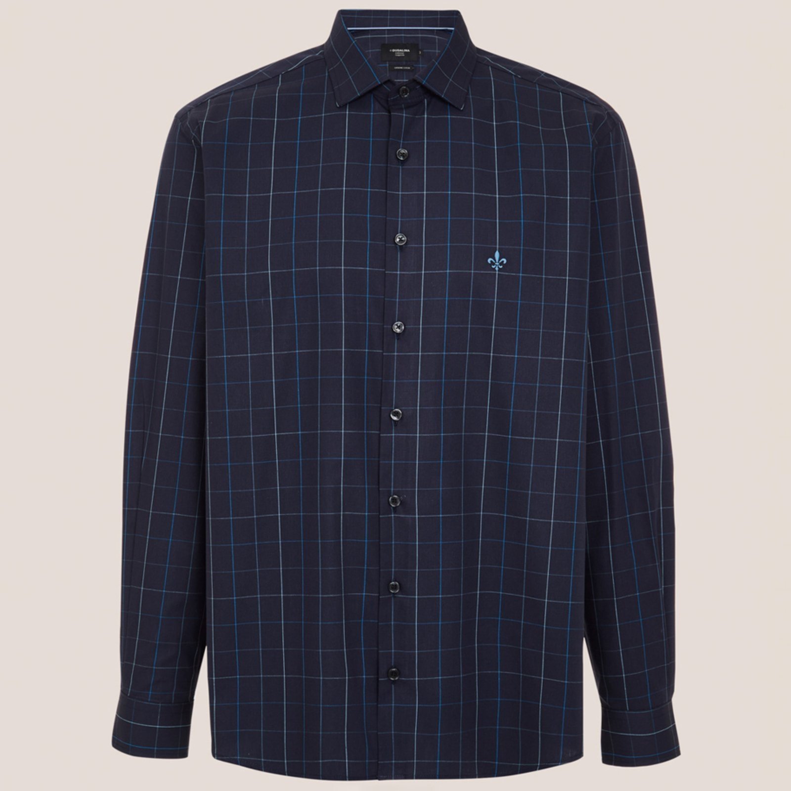 Camisa Dudalina Comfort Tricoline Pr26 Marinho Masculino