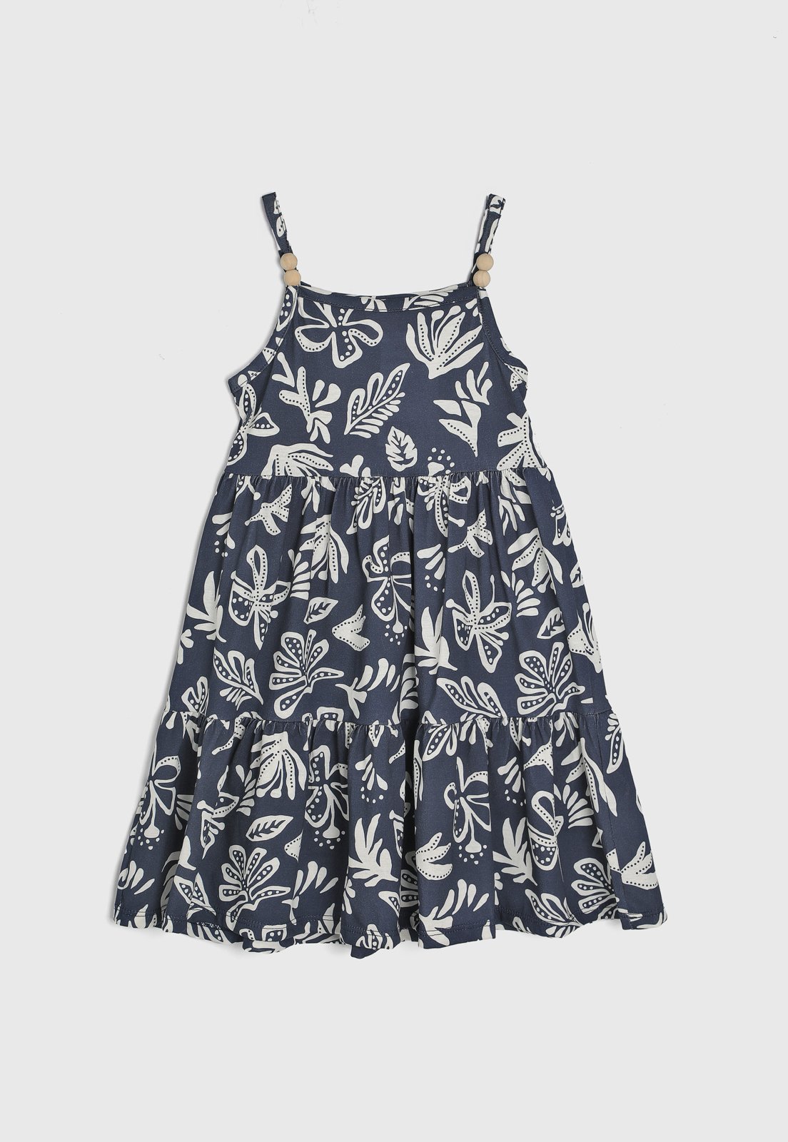 Infantil – Vestido Brandili Floral Azul Marinho