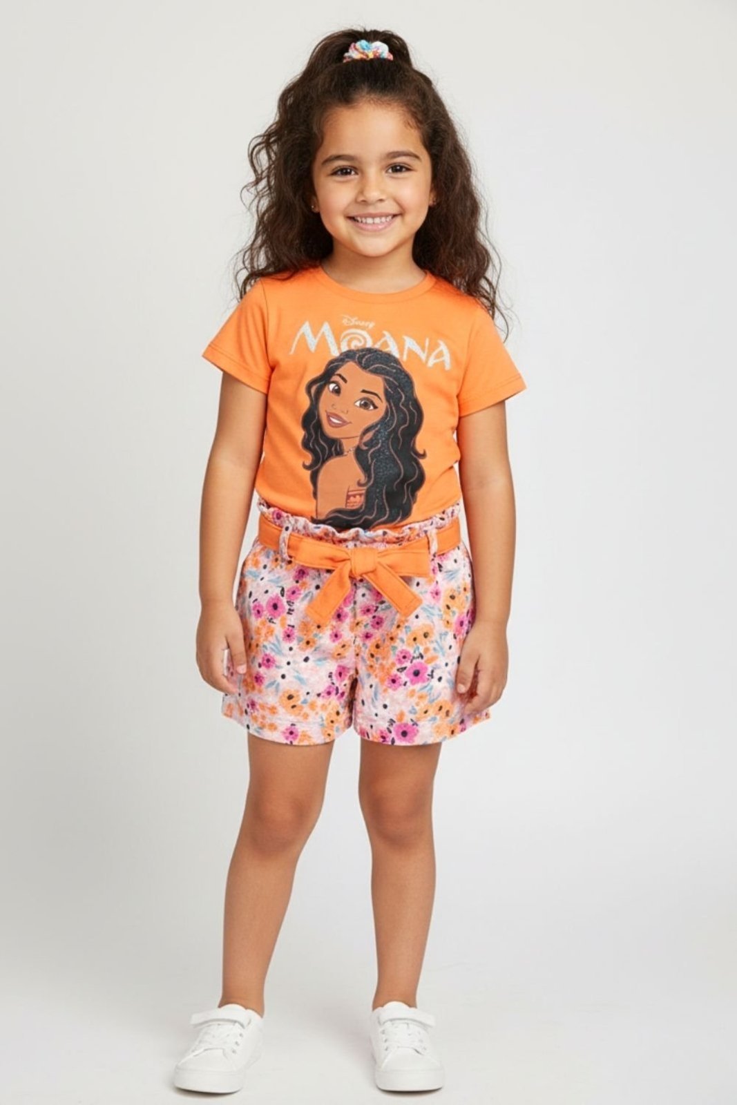 Infantil - Conjunto Disney Feminino Camiseta Short Moana Laranja