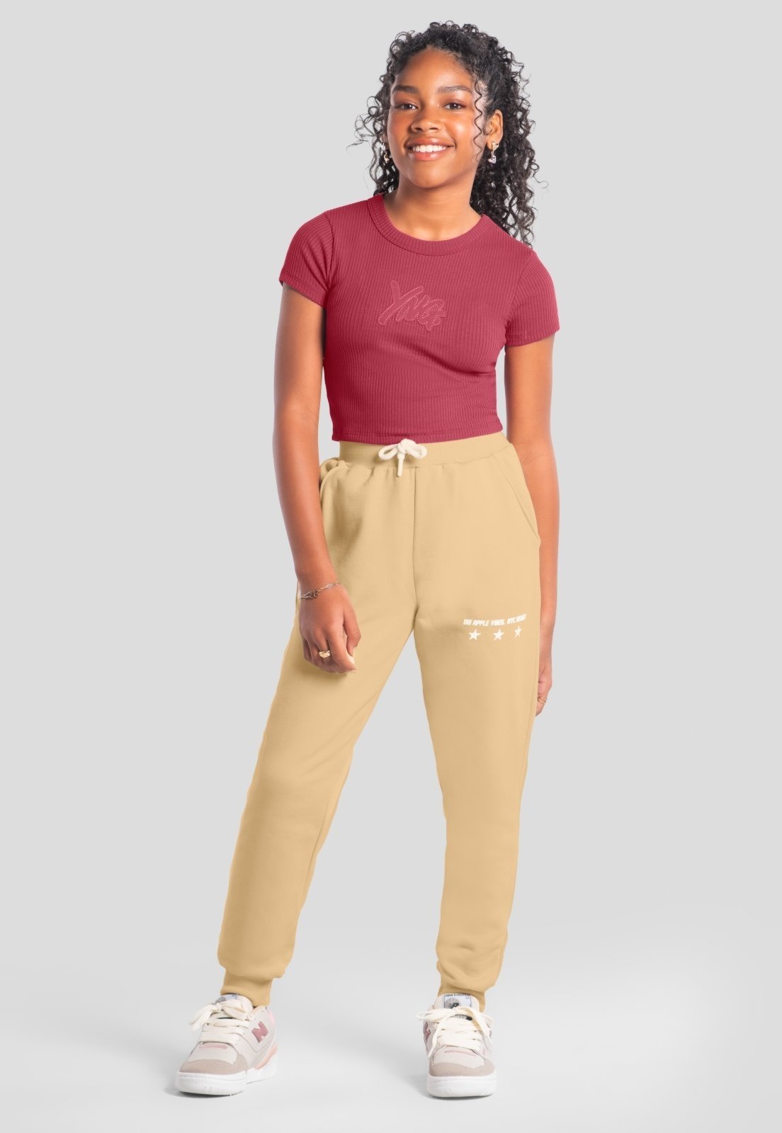 Infantil - Calça jogger menina em moletom Brandili Young