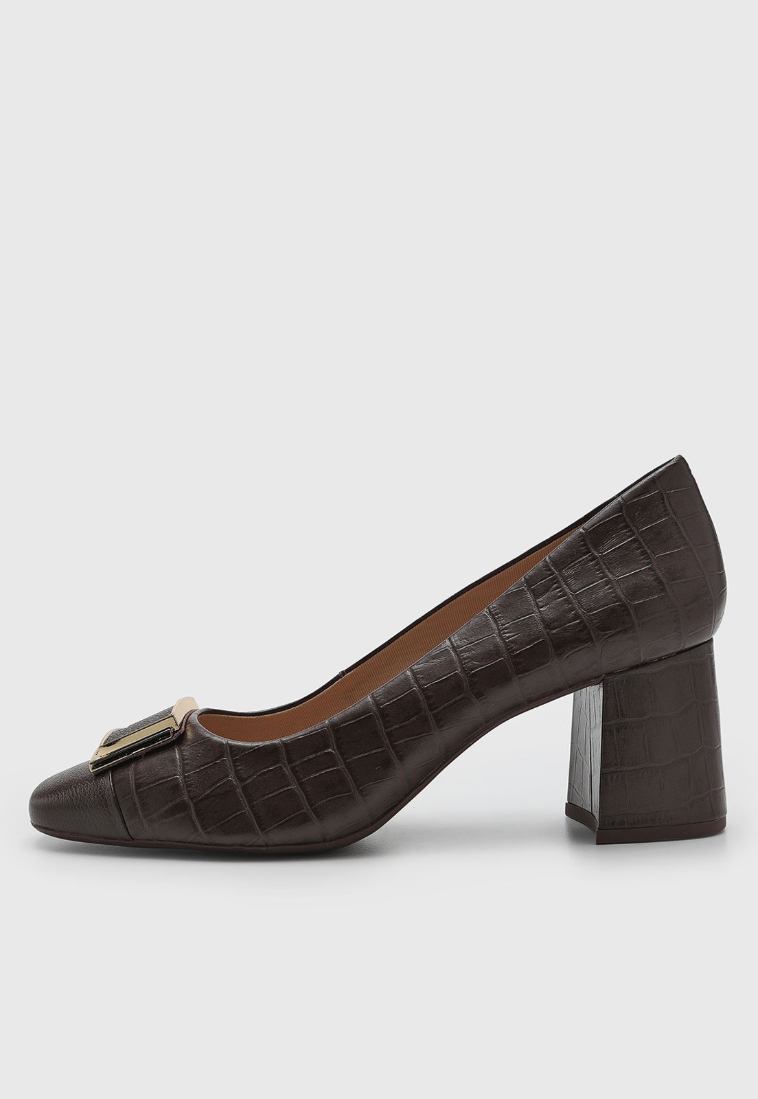 Scarpin Feminino Jorge Bischoff Detalhe Fivela Marrom
