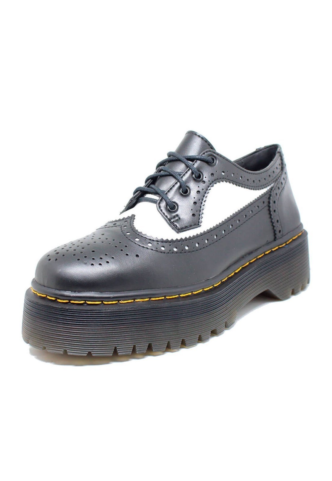Sapato Oxford Estilo Veggie Greta Preto Branco