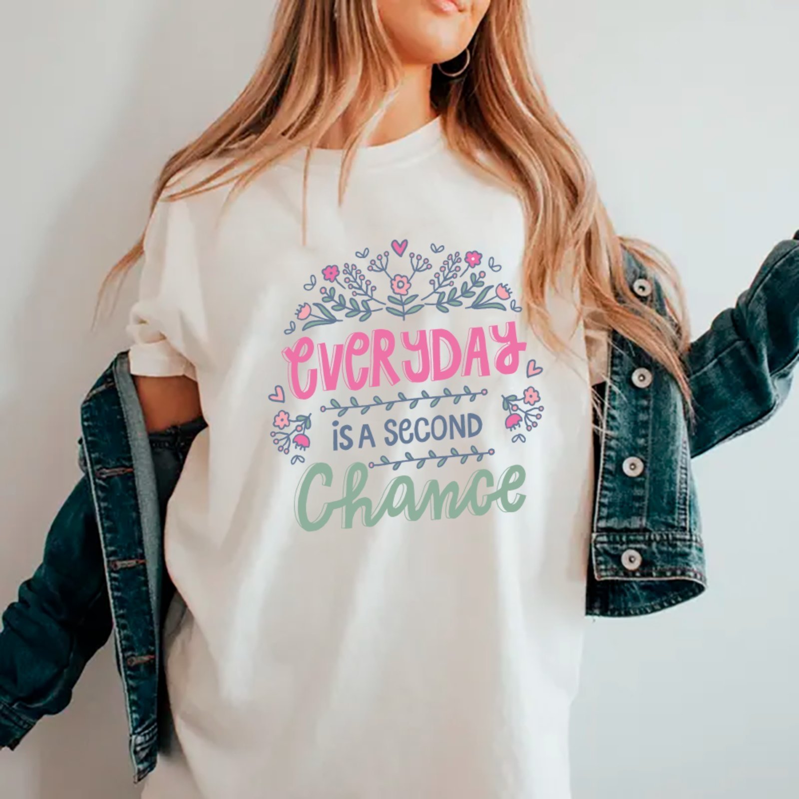 Camiseta Ousy Frase Positiva Oversized Feminina Branco