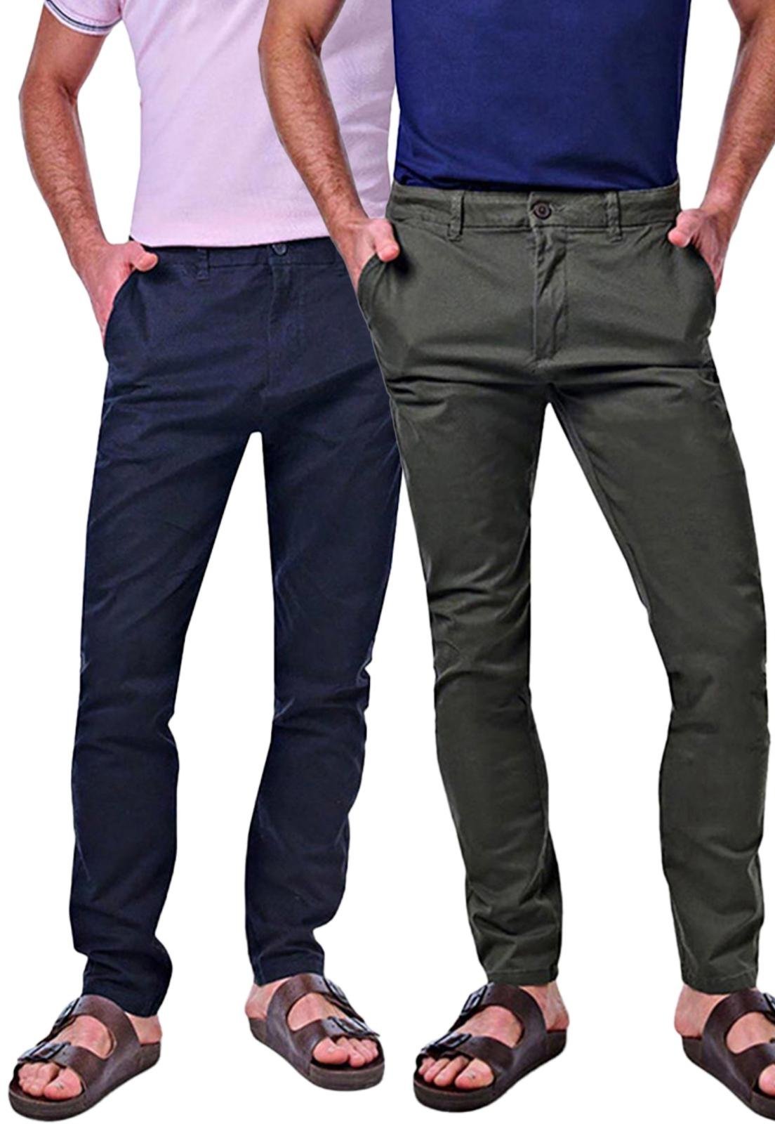 Kit 2 Calças Masculinas Chino Preto