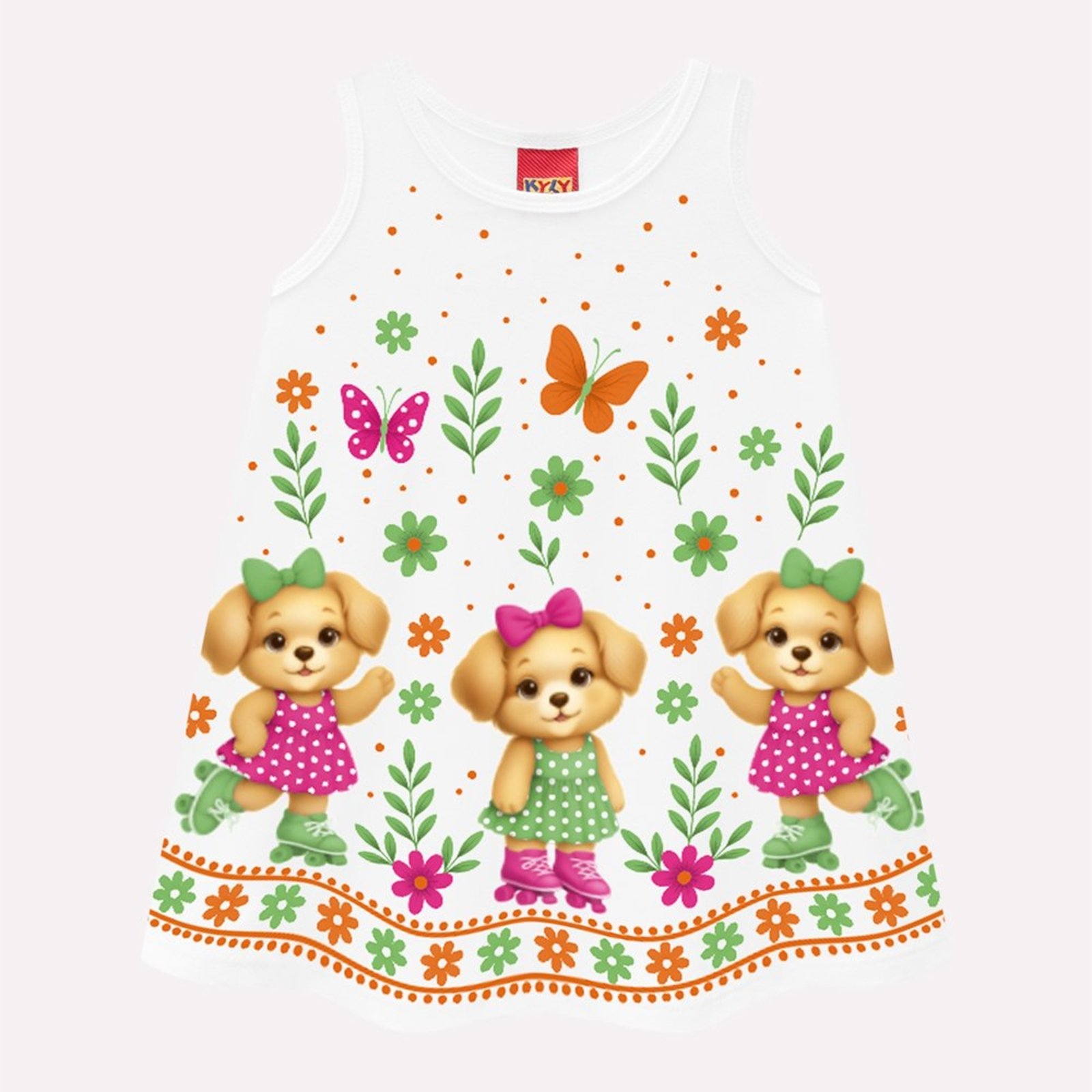 Infantil - Vestido Menina Cachorrinhos Kyly