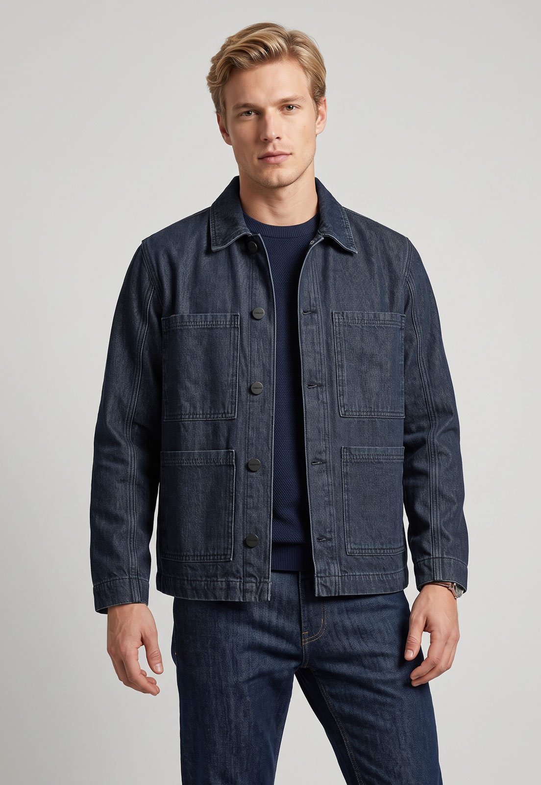 Jaqueta Jeans Masculina Colcci Pockets Azul