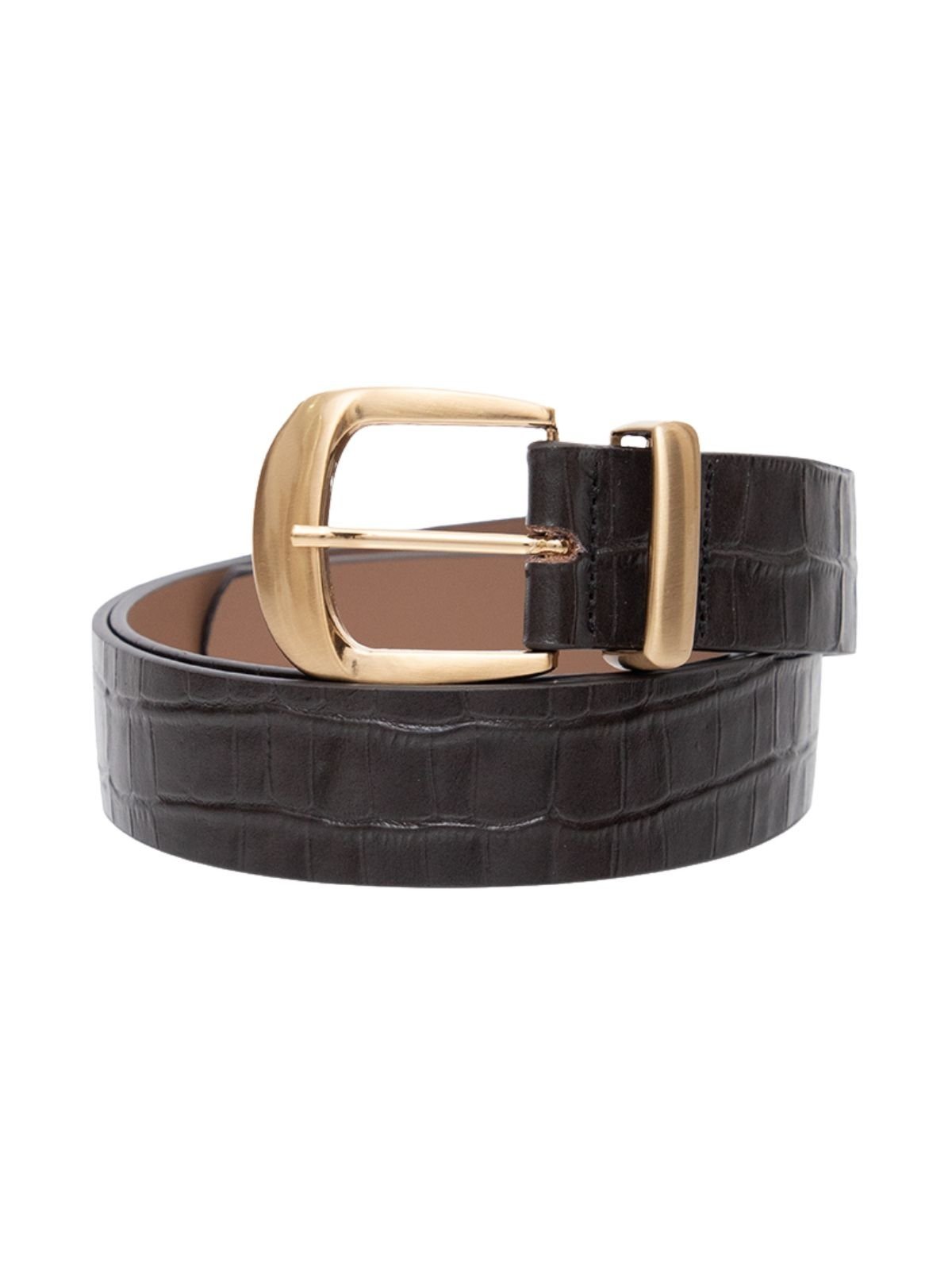 Cinto Via Lessa Polla Feminino em Couro Preto