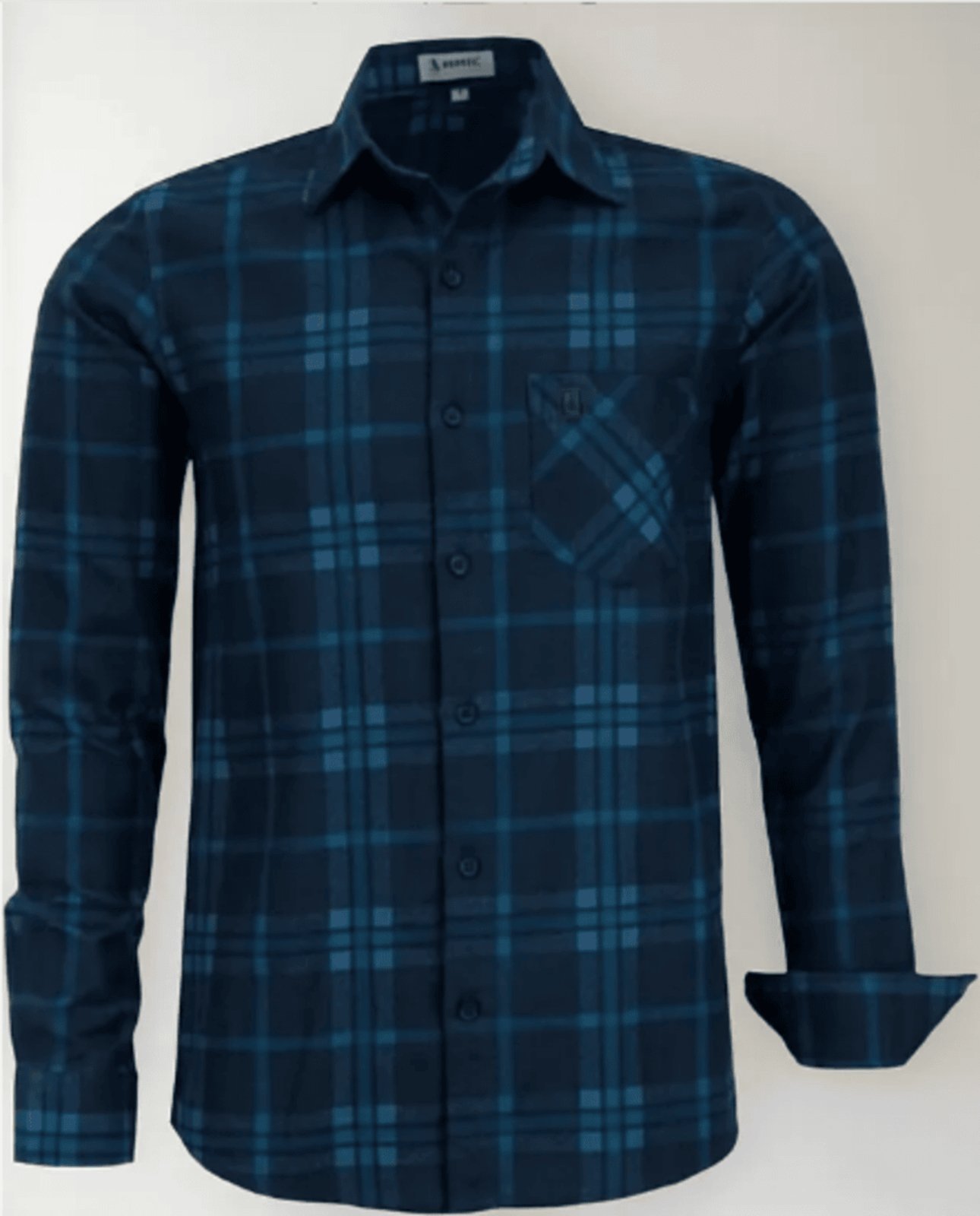 Camisa Flanela Xadrez Amil Carter Comfort Com Bolso Manga longa Luxo Petróleo