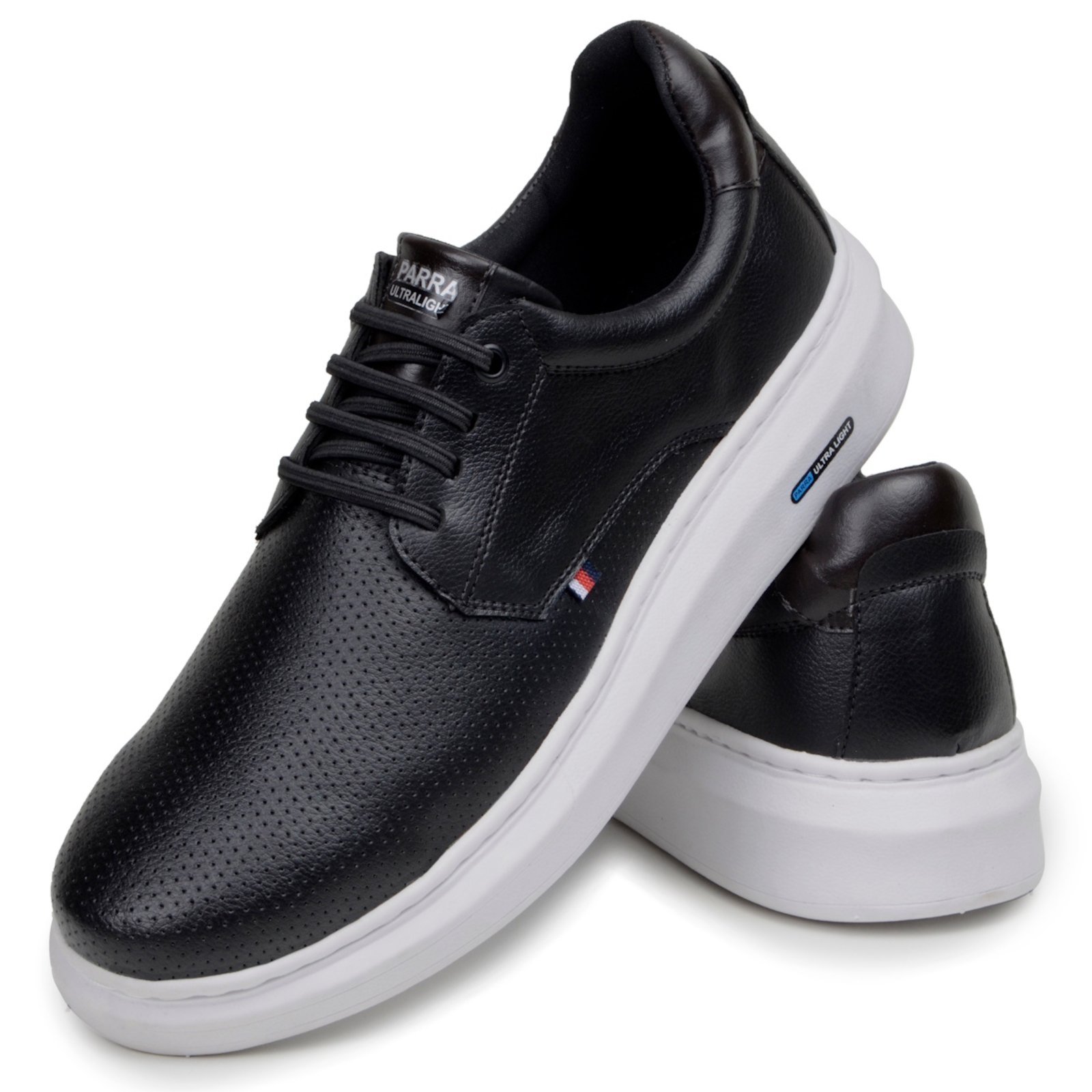 Tenis Sapatenis Casual Yes Basic Couro com Cadarço Confortável Masculino Preto