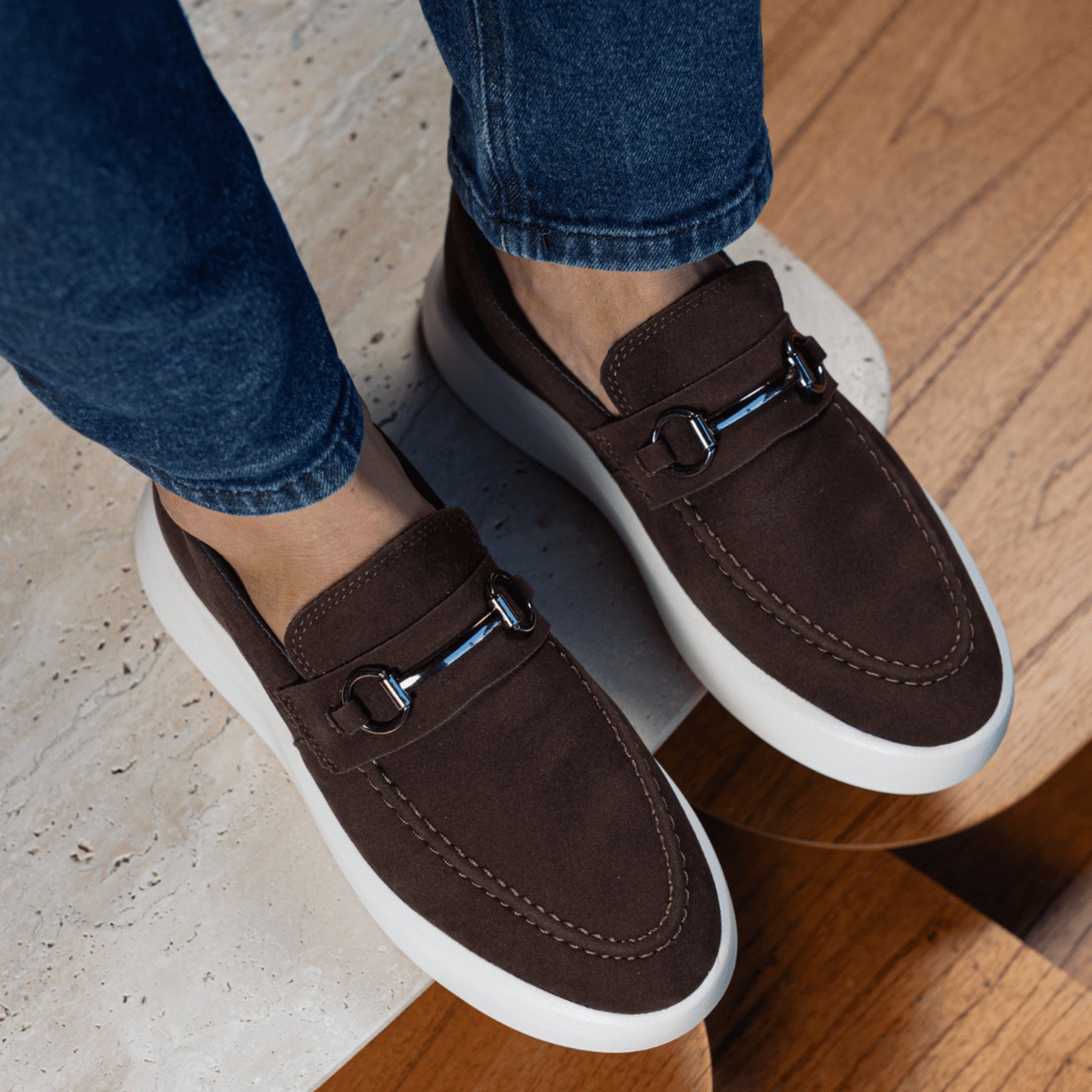 Mocassim Masculino Camurça Aquiles Conforto Premium Solado Leve Trabalho Eventos Social