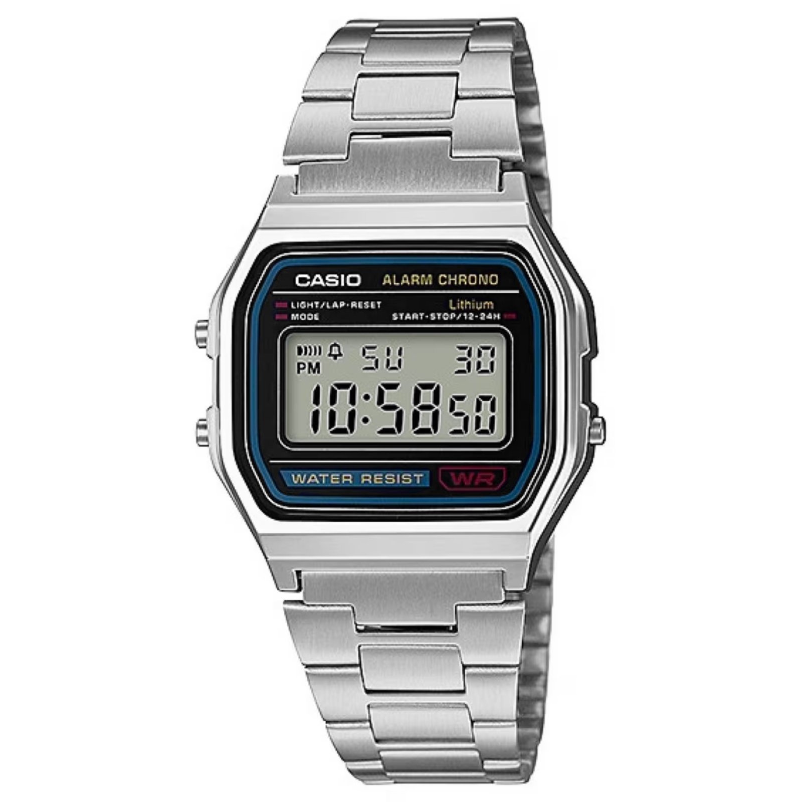 Vista 2 Relógio Casio Standard Digital-A158WA-1DF-SC cinza Casio cinza