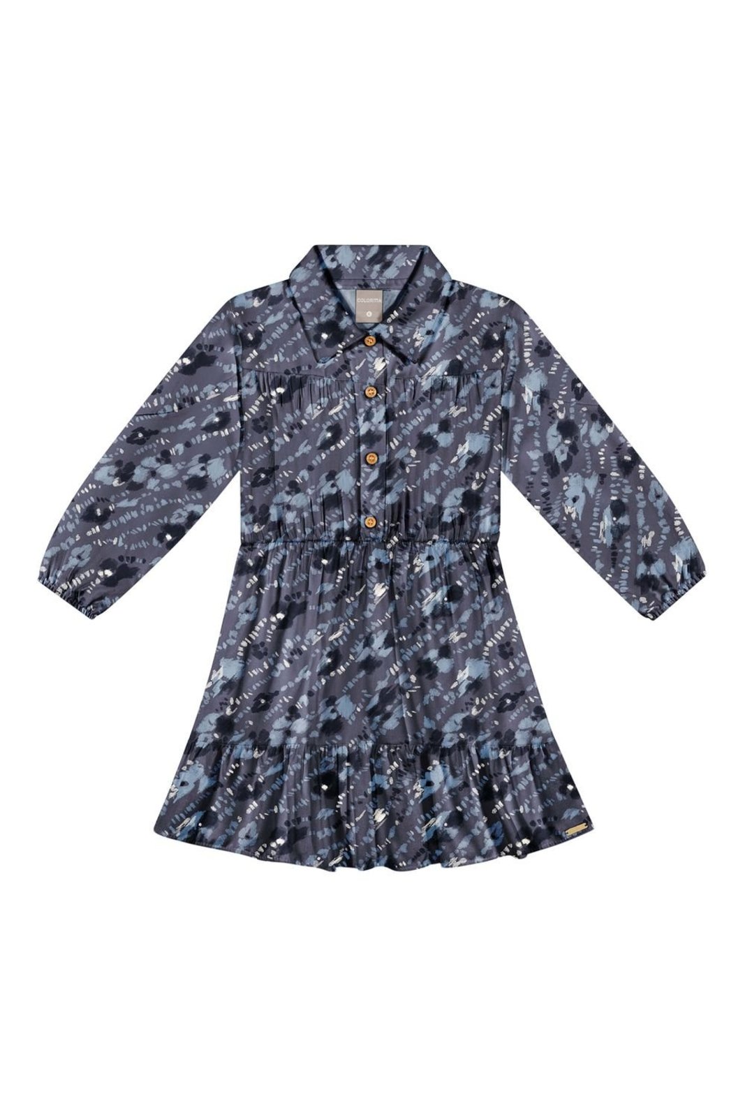 Infantil - Vestido Menina Floral Abstrato Colorittá Cinza